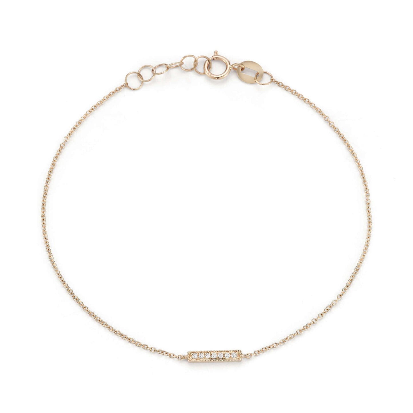Diamond Bar-0.06 CT Round Lab Grown Diamond BraceletsDiamond Bar-0.06 CT Round Lab Grown Diamond Bracelets - Front view