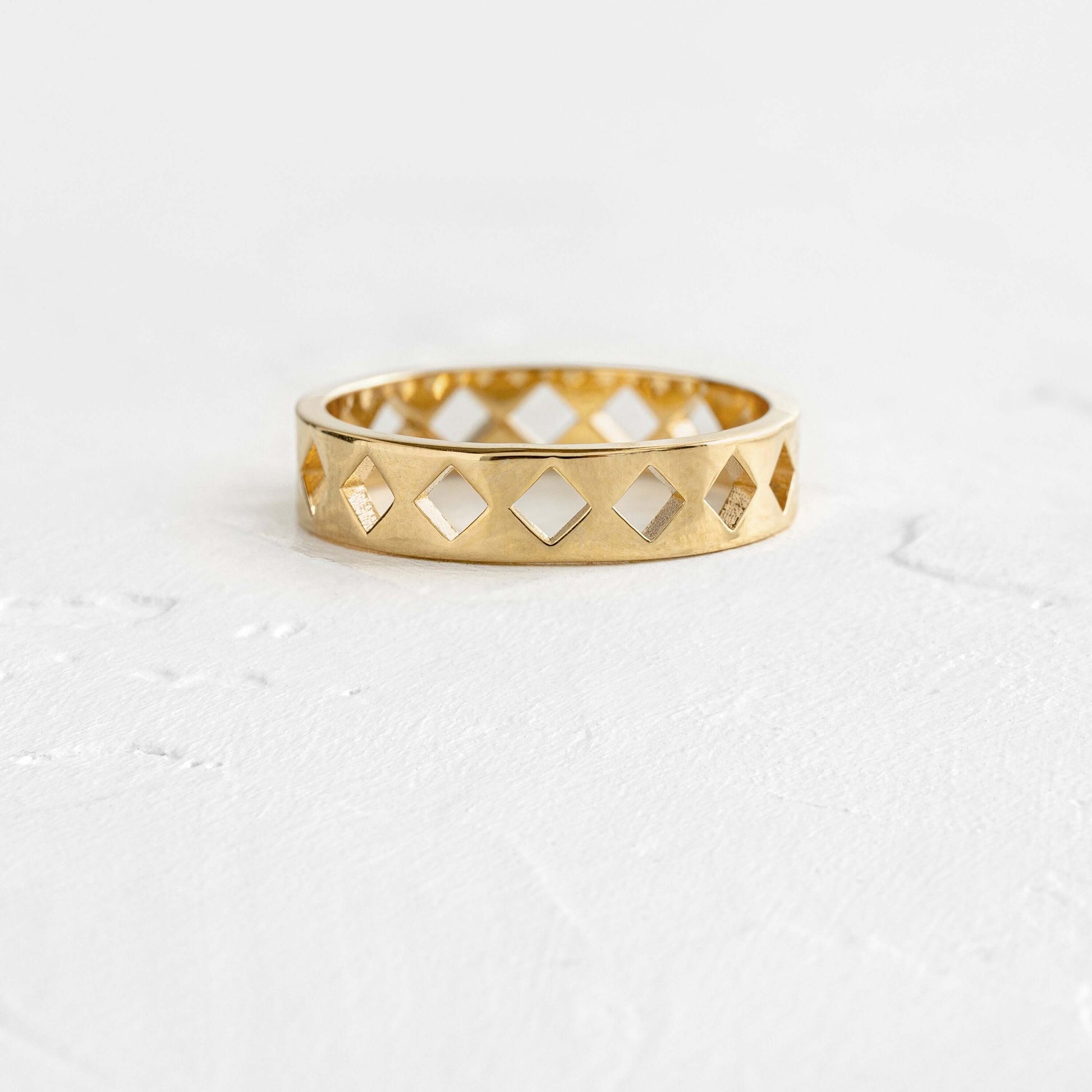 Diamond Cutout- Men's Wedding BandDiamond Cutout- Men's Wedding Band - Front view