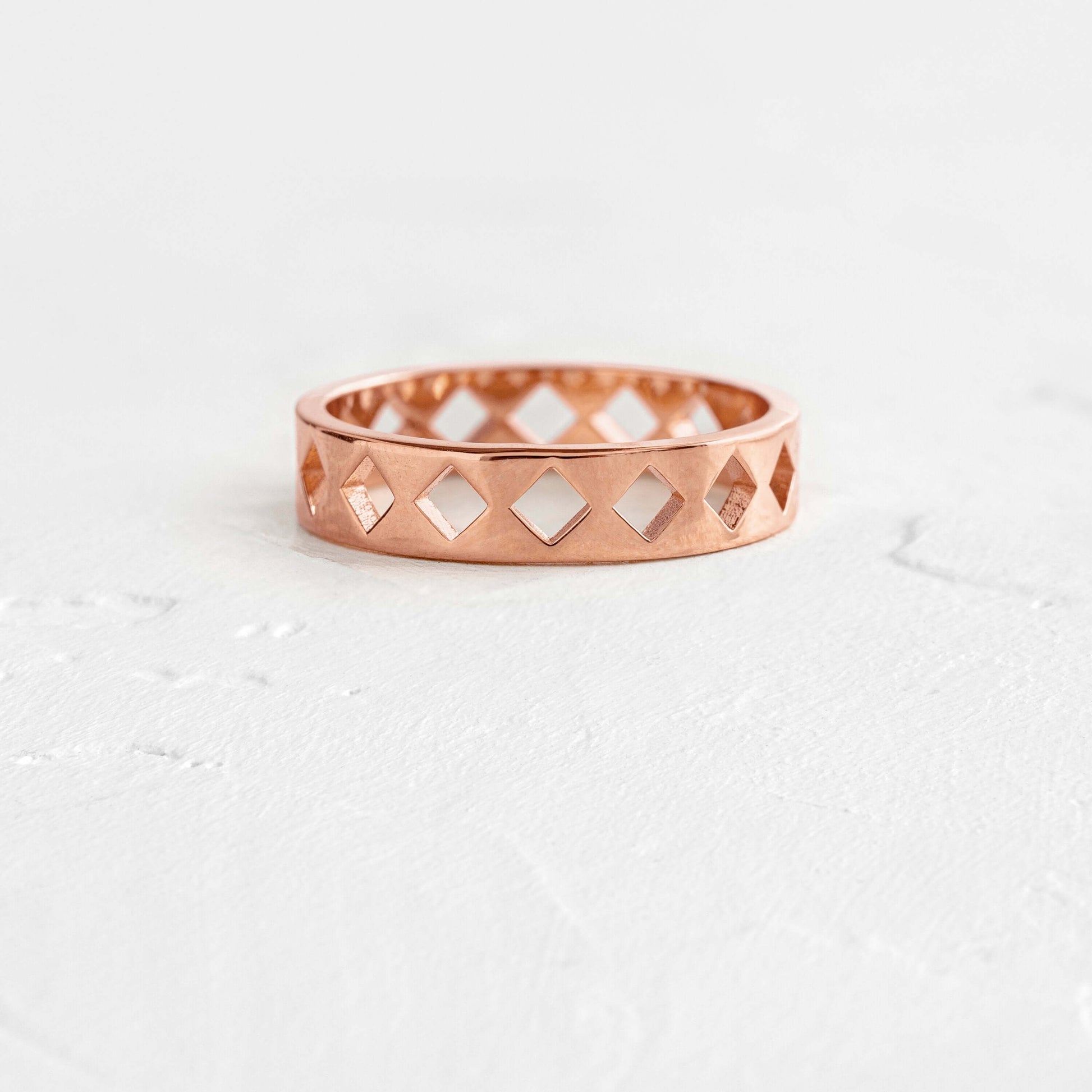 Diamond Cutout- Men's Wedding BandDiamond Cutout- Men's Wedding Band - Lifestyle