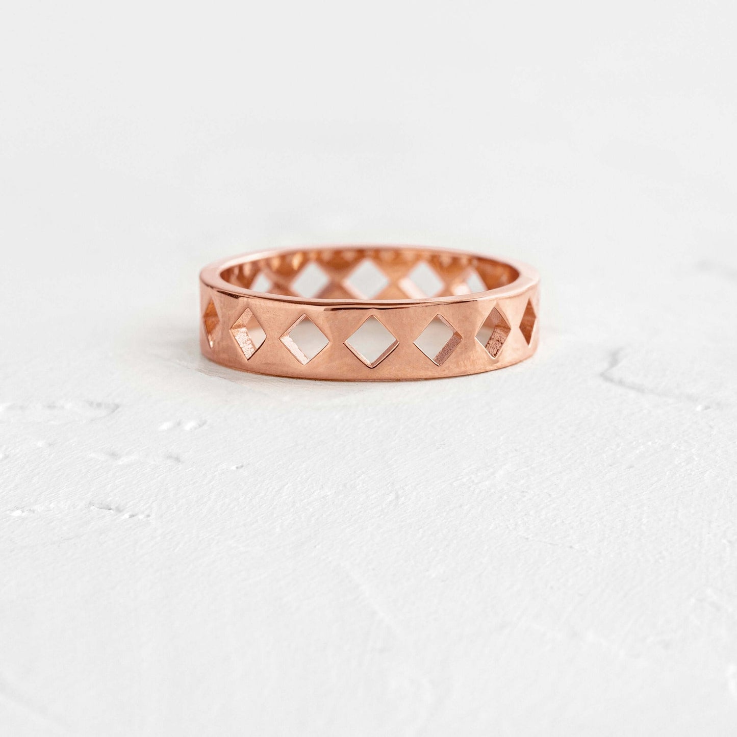 Diamond Cutout- Men's Wedding BandDiamond Cutout- Men's Wedding Band - Lifestyle
