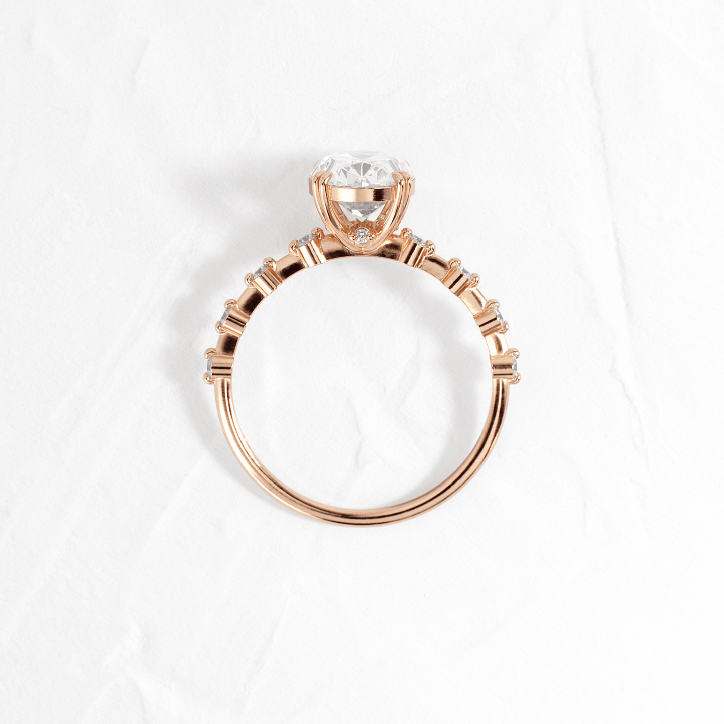 Double Prong Pave-Oval Lab Grown Diamond Engagement Ring - Lifestyle