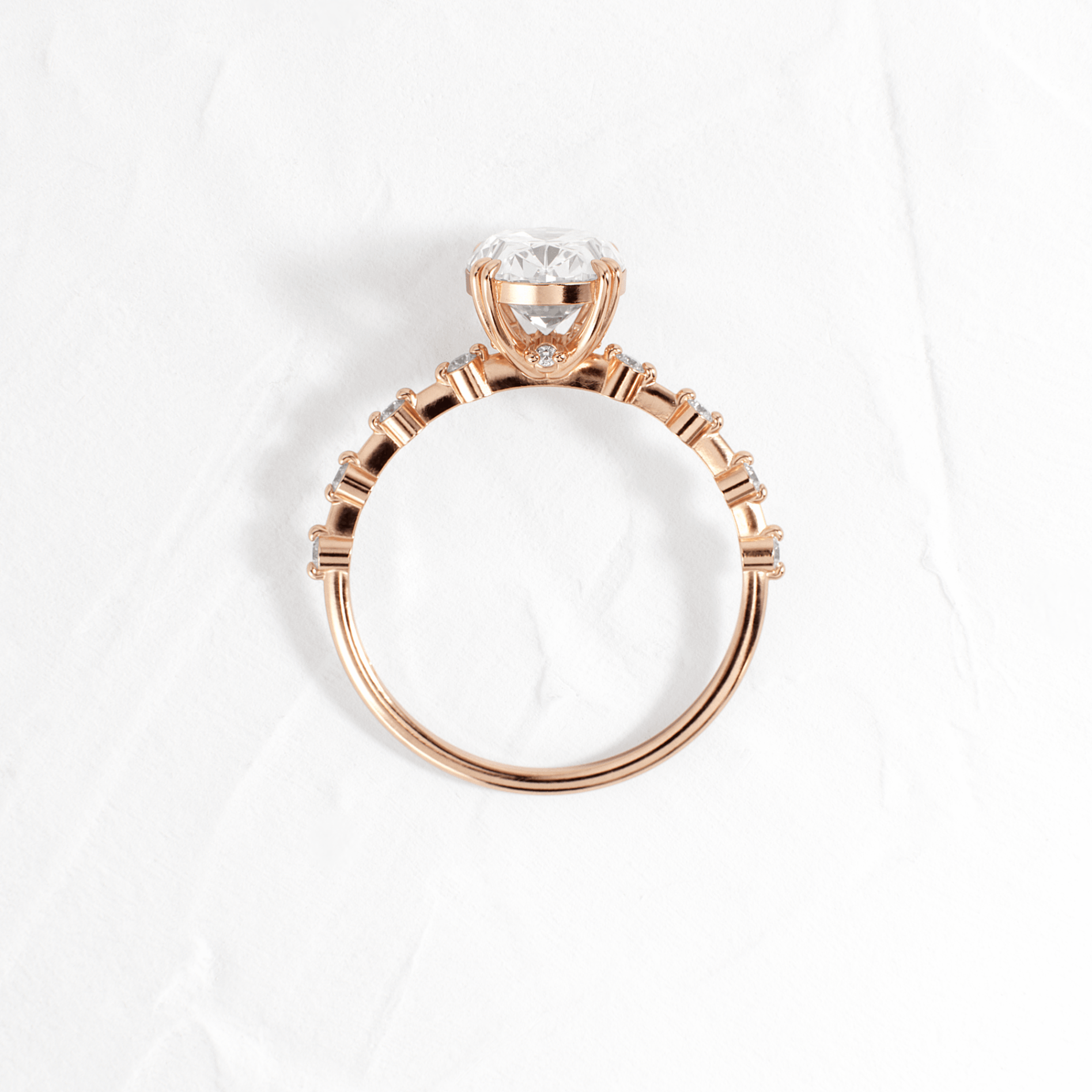 Double Prong Pave-Oval Lab Grown Diamond Engagement Ring - Lifestyle