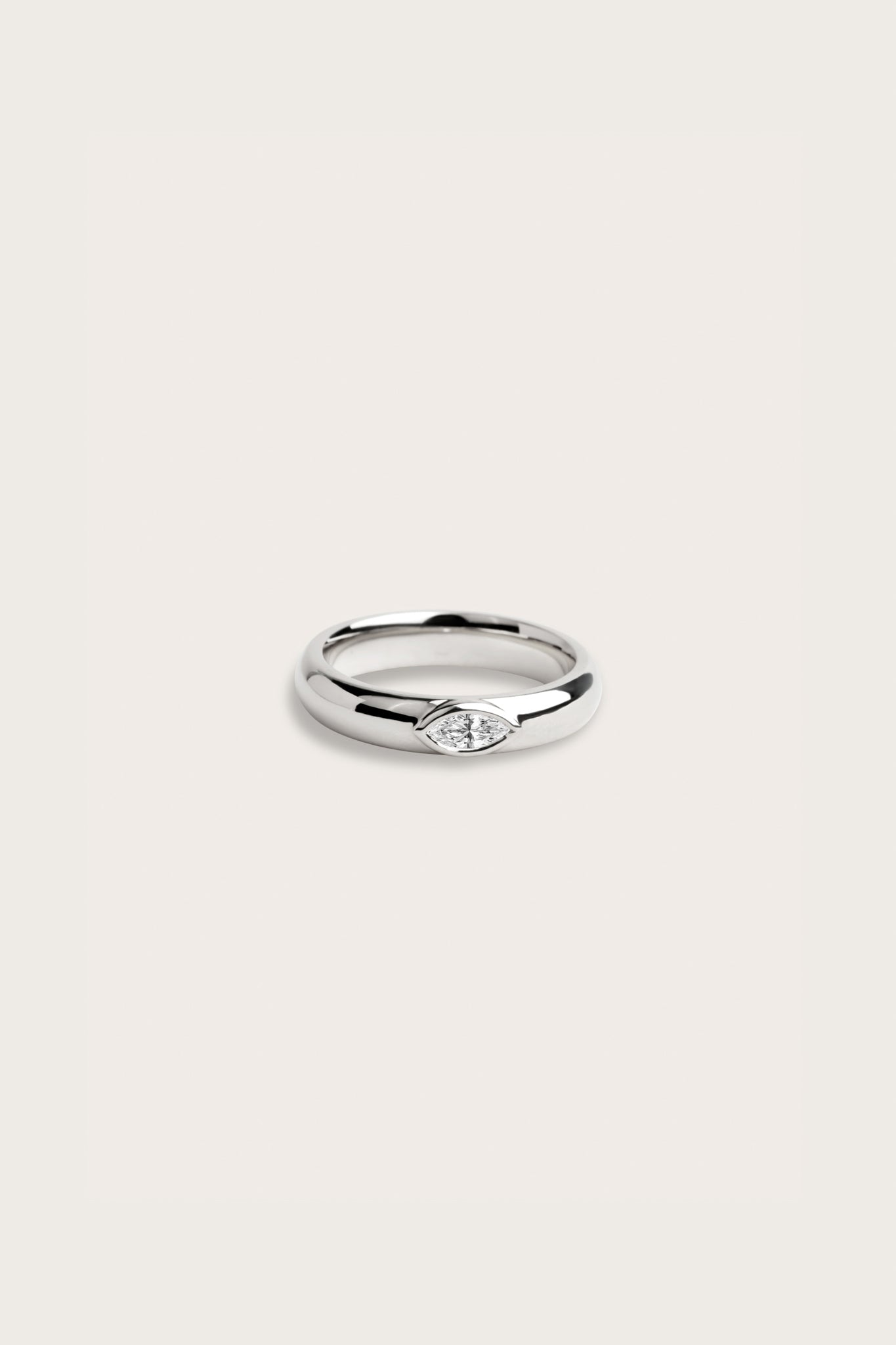 East West Bezel- 0.10 CT Marquise Lab Grown Diamond Wedding BandEast West Bezel- 0.10 CT Marquise Lab Grown Diamond Wedding Band - Back view