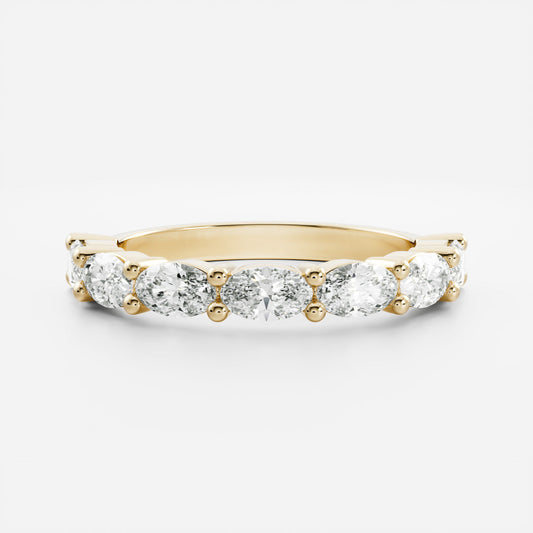 East West Half Eternity- 0.45 CT Oval Lab Grown Diamond Wedding BandEast West Half Eternity- 0.45 CT Oval Lab Grown Diamond Wedding Band - Front view