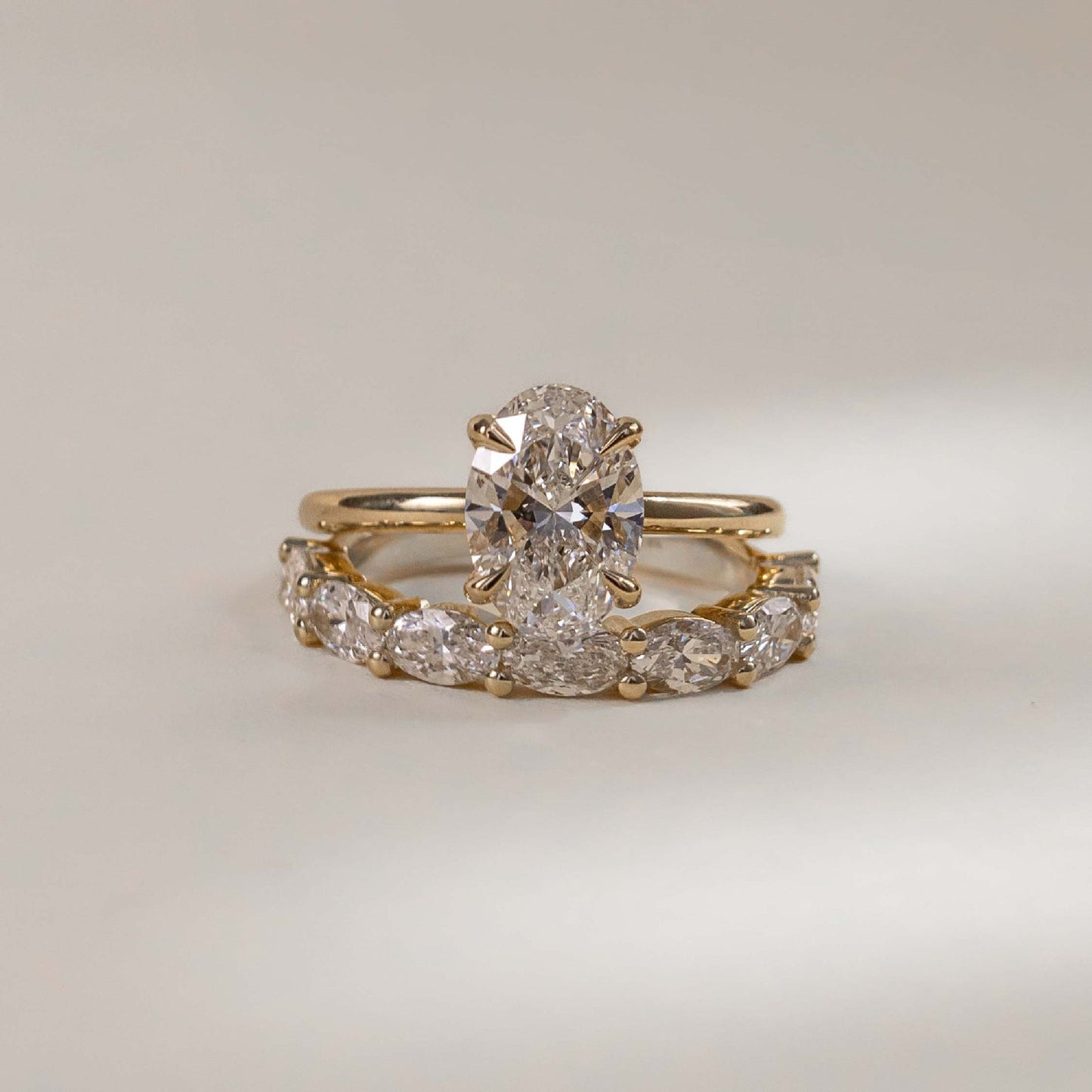 East West Half Eternity- 0.45 CT Oval Lab Grown Diamond Wedding BandEast West Half Eternity- 0.45 CT Oval Lab Grown Diamond Wedding Band - Back view