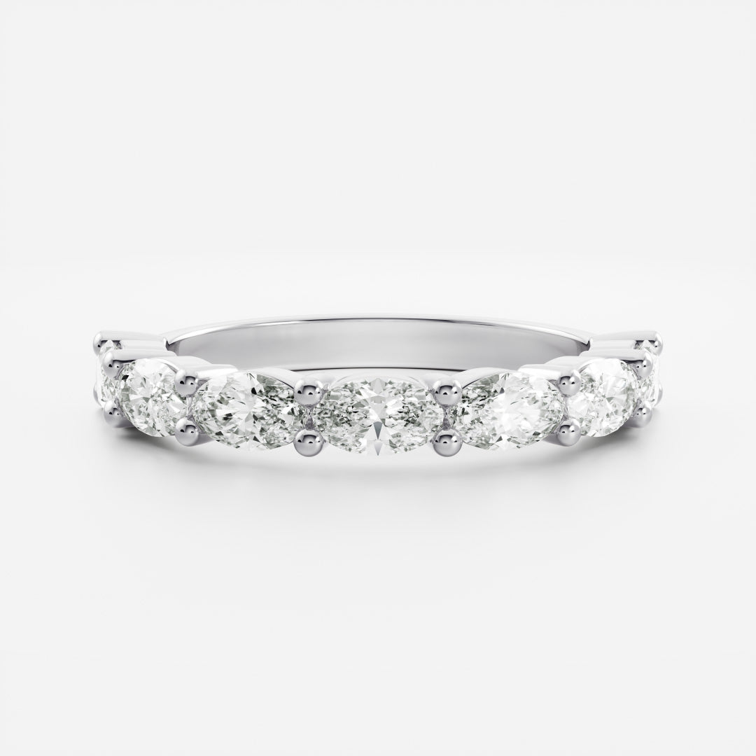 East West Half Eternity- 0.45 CT Oval Lab Grown Diamond Wedding BandEast West Half Eternity- 0.45 CT Oval Lab Grown Diamond Wedding Band - Detail view