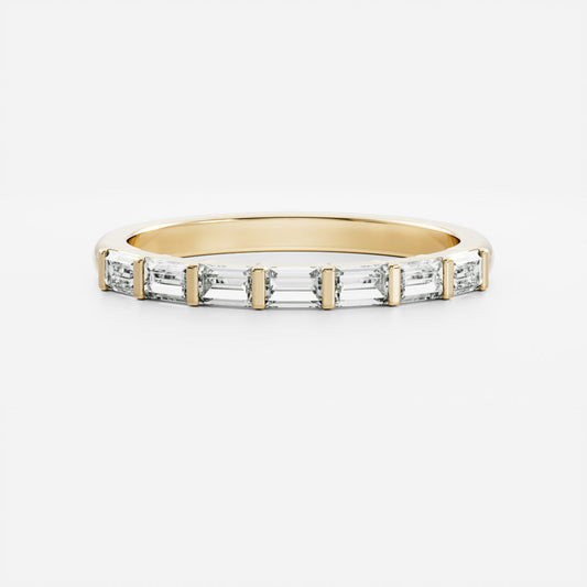 East West Half Eternity- 0.65 CT Baguette Lab Grown Diamond Wedding BandEast West Half Eternity- 0.65 CT Baguette Lab Grown Diamond Wedding Band - Front view