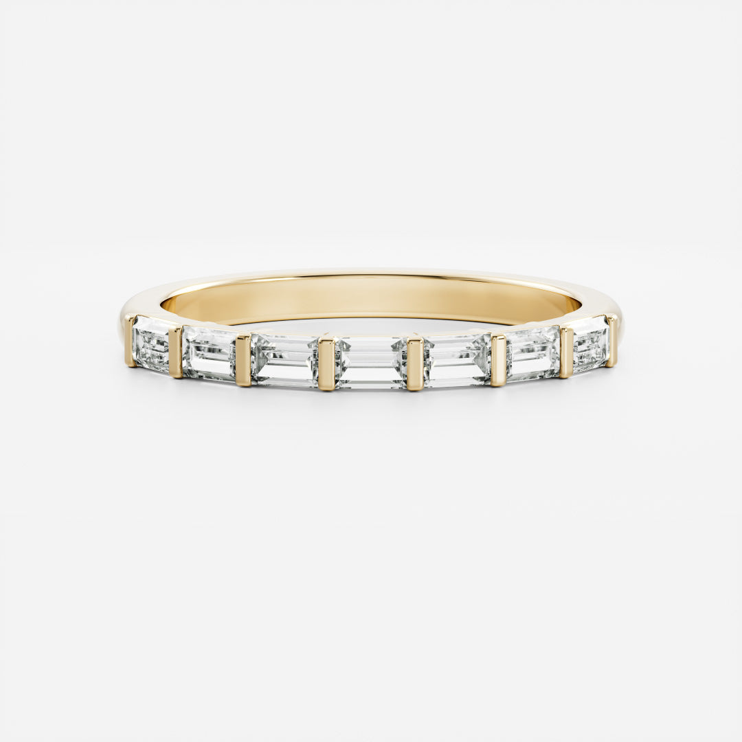 East West Half Eternity- 0.65 CT Baguette Lab Grown Diamond Wedding BandEast West Half Eternity- 0.65 CT Baguette Lab Grown Diamond Wedding Band - Front view