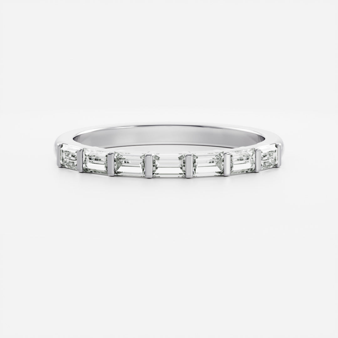 East West Half Eternity- 0.65 CT Baguette Lab Grown Diamond Wedding BandEast West Half Eternity- 0.65 CT Baguette Lab Grown Diamond Wedding Band - Back view