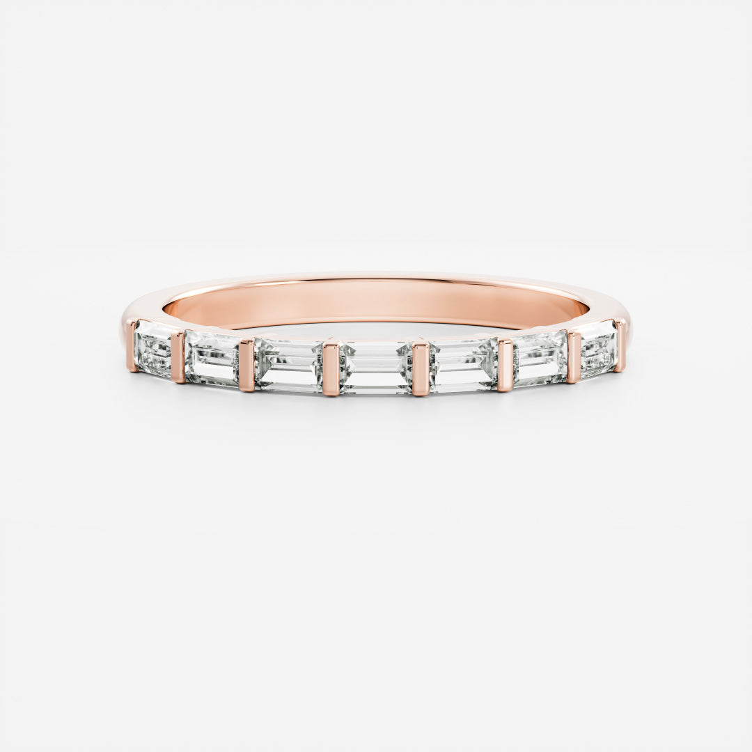 East West Half Eternity- 0.65 CT Baguette Lab Grown Diamond Wedding BandEast West Half Eternity- 0.65 CT Baguette Lab Grown Diamond Wedding Band - Lifestyle