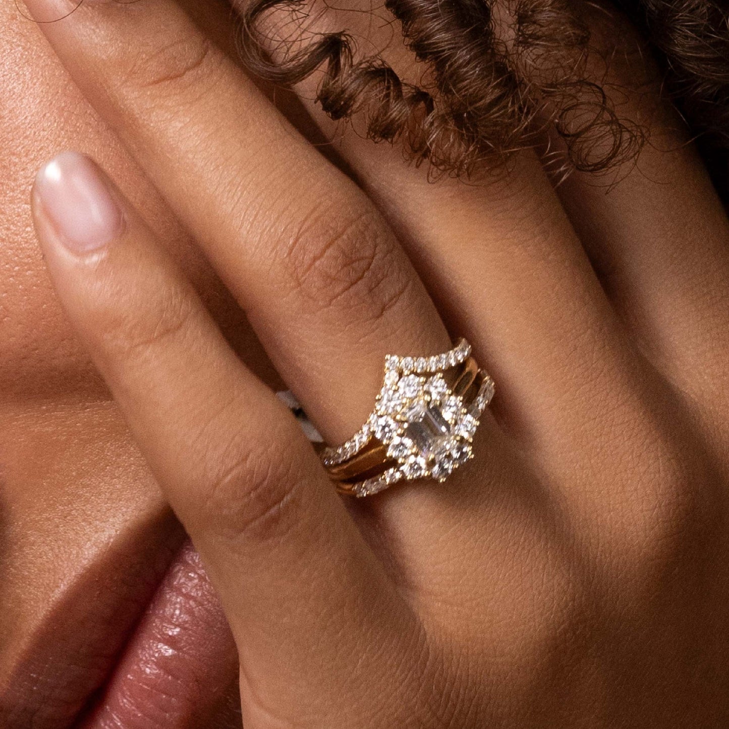 East West Half Eternity- 1.05 CT Round & Baguette Lab Grown Diamond Wedding BandEast West Half Eternity- 1.05 CT Round & Baguette Lab Grown Diamond Wedding Band - Side view