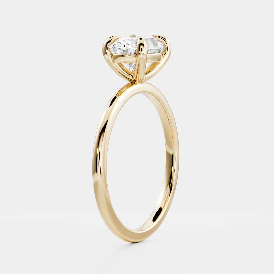 East West Solitaire- 2.1 CT Oval Moissanite Engagement RingEast West Solitaire- 2.1 CT Oval Moissanite Engagement Ring - Front view