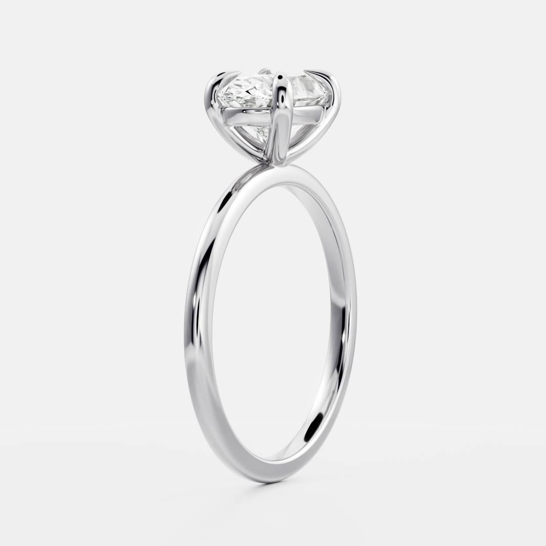East West Solitaire- 2.1 CT Oval Moissanite Engagement RingEast West Solitaire- 2.1 CT Oval Moissanite Engagement Ring - Detail view