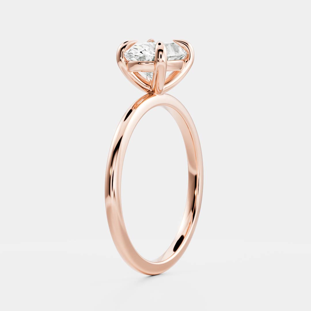 East West Solitaire- 2.1 CT Oval Moissanite Engagement RingEast West Solitaire- 2.1 CT Oval Moissanite Engagement Ring - Front view