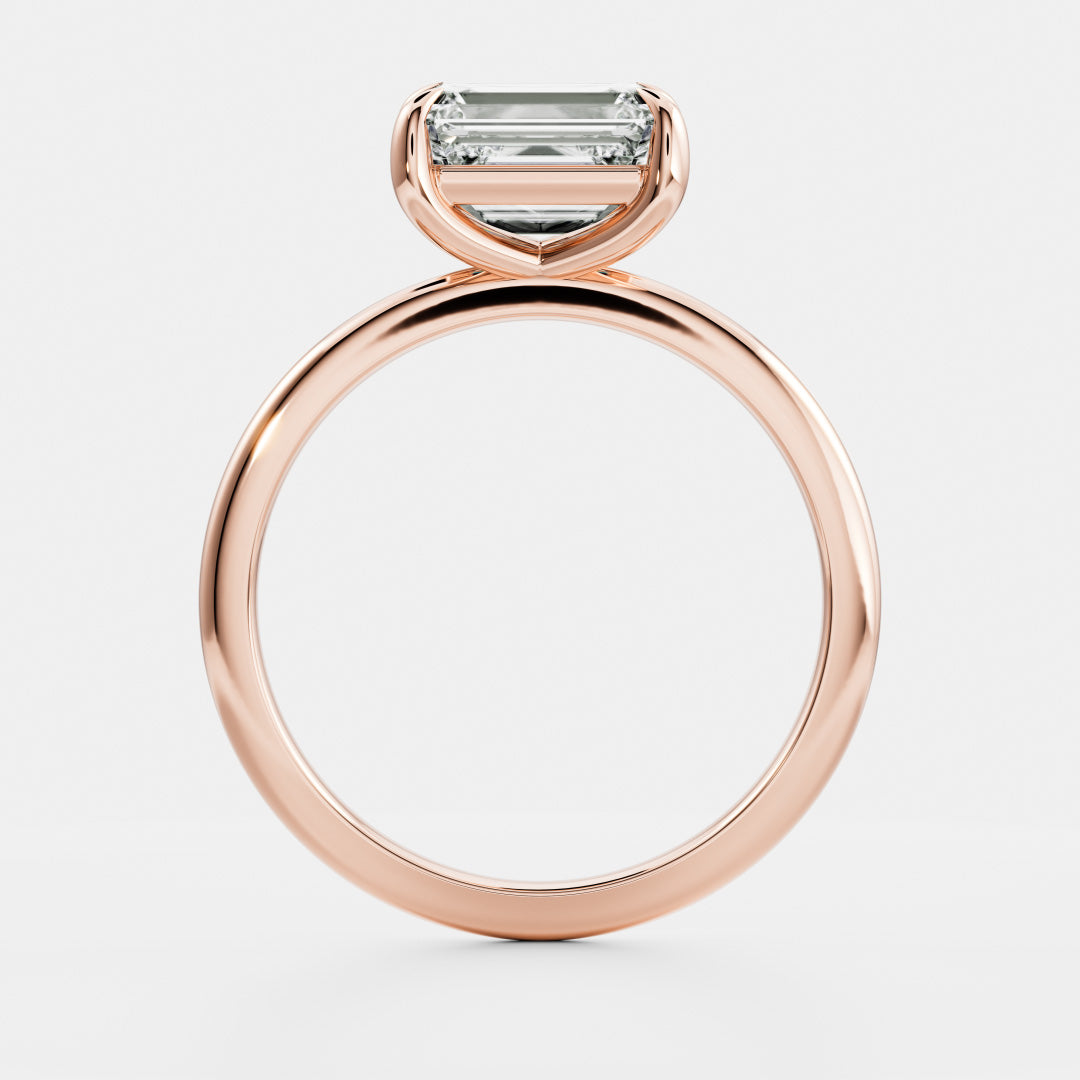 East West Solitaire- 2.23 CT Emerald Moissanite Engagement RingEast West Solitaire- 2.23 CT Emerald Moissanite Engagement Ring - Lifestyle
