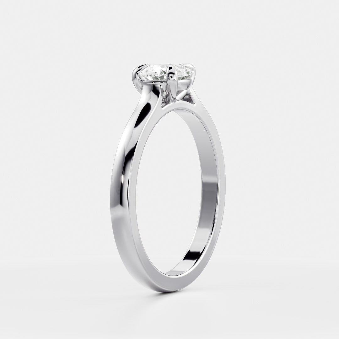 East West Solitaire Cathedral- 0.8 CT Pear Moissanite Engagement RingEast West Solitaire Cathedral- 0.8 CT Pear Moissanite Engagement Ring - Detail view