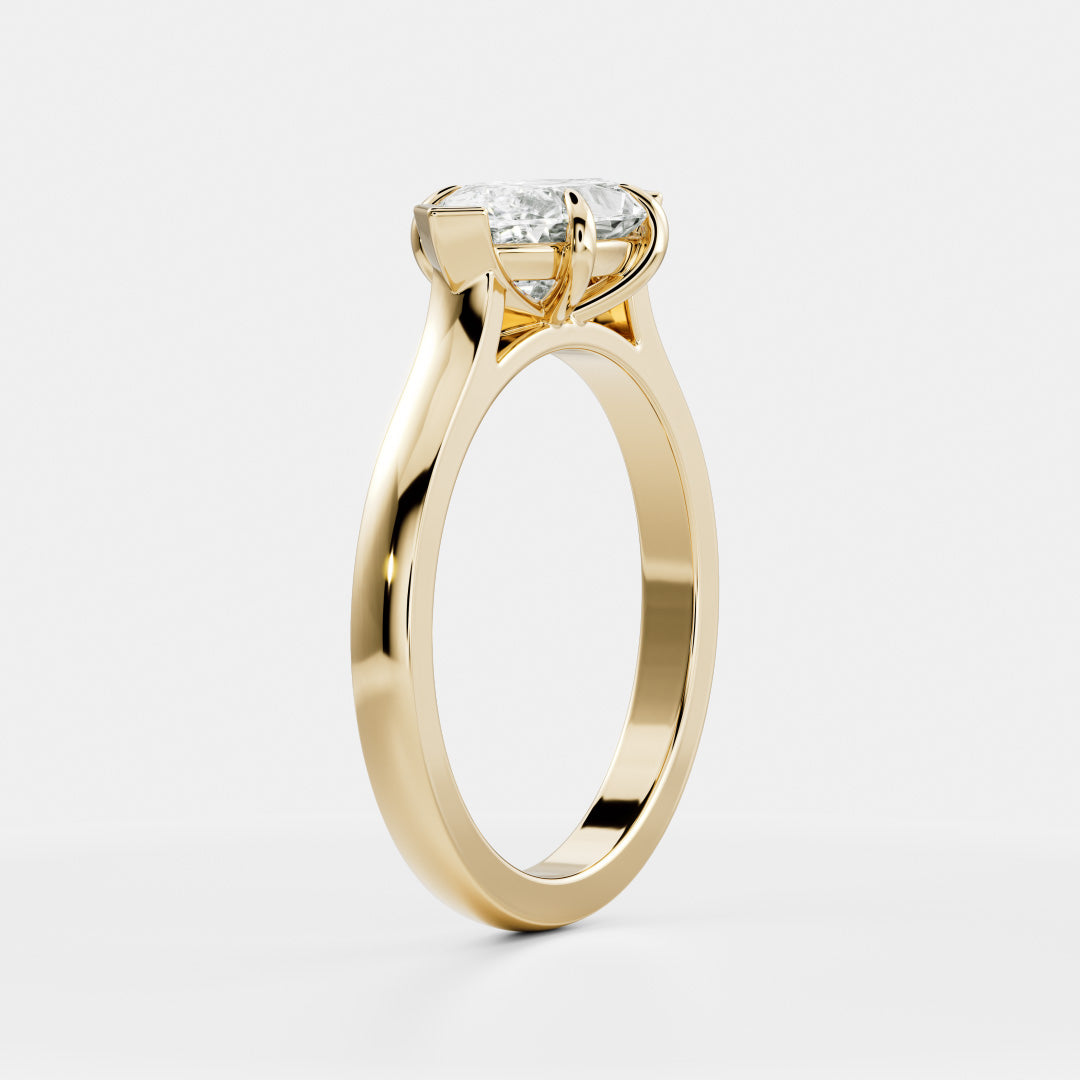 East West Solitaire Cathedral- 1.5 CT Marquise Moissanite Engagement RingEast West Solitaire Cathedral- 1.5 CT Marquise Moissanite Engagement Ring - Front view