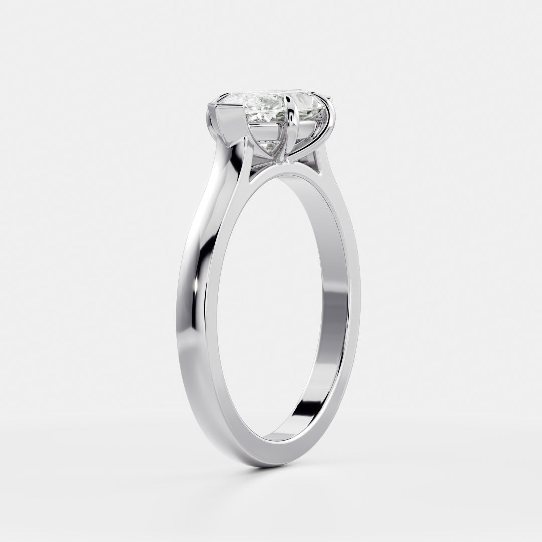 East West Solitaire Cathedral- 1.5 CT Marquise Moissanite Engagement RingEast West Solitaire Cathedral- 1.5 CT Marquise Moissanite Engagement Ring - Detail view