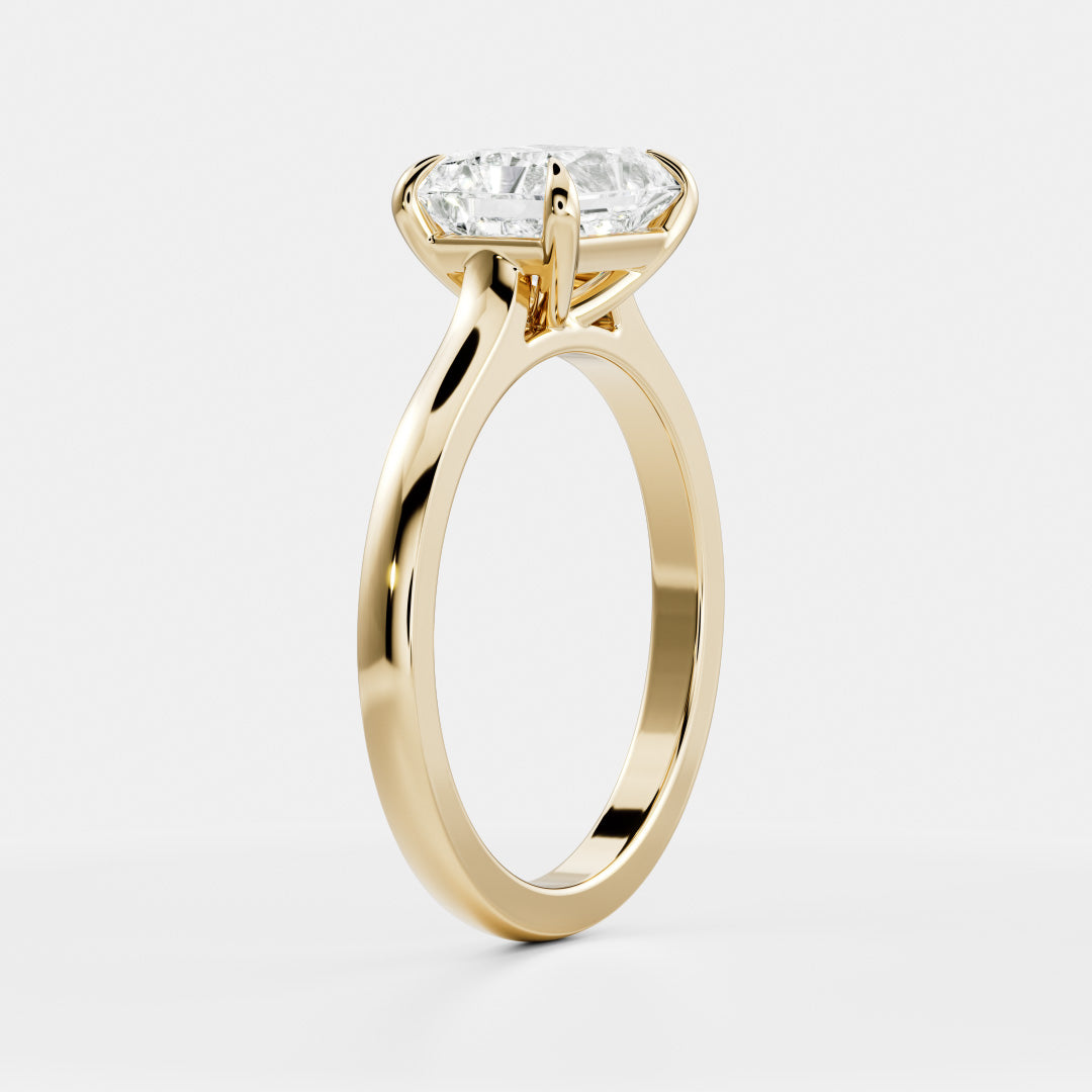 East West Solitaire Cathedral- 2.4 CT Radiant Moissanite Engagement RingEast West Solitaire Cathedral- 2.4 CT Radiant Moissanite Engagement Ring - Front view