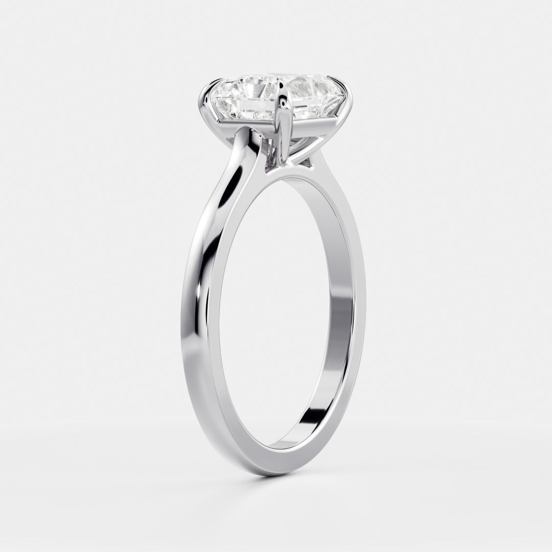East West Solitaire Cathedral- 2.4 CT Radiant Moissanite Engagement RingEast West Solitaire Cathedral- 2.4 CT Radiant Moissanite Engagement Ring - Back view