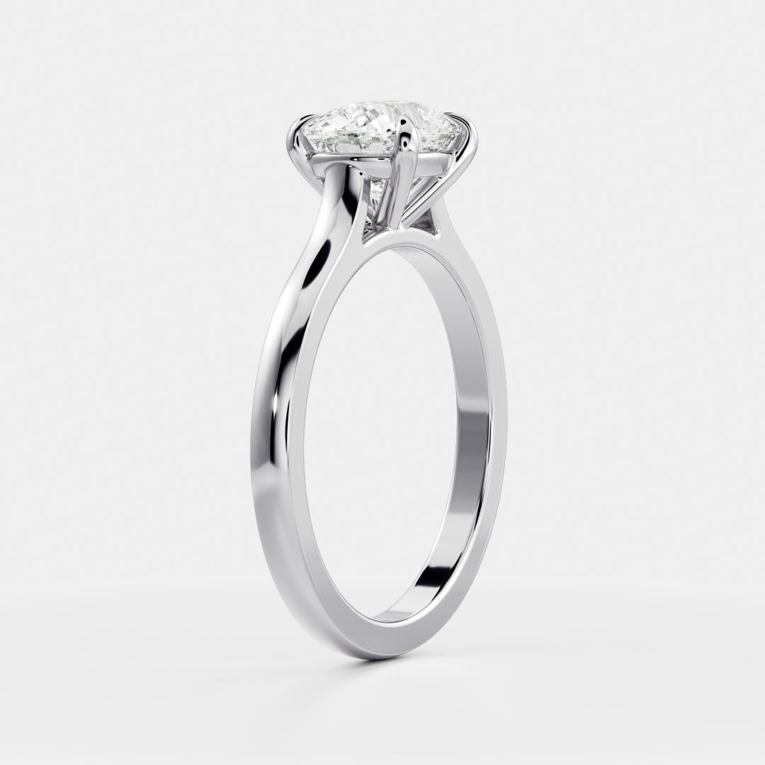 East West Solitaire Cathedral-Elongated Cushion Lab Grown Diamond Engagement Ring - Back view