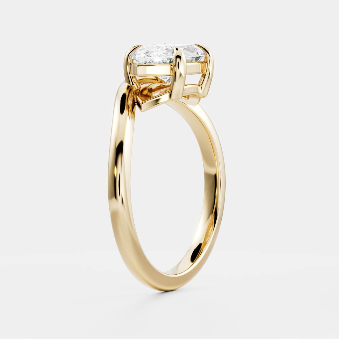 East West Solitaire-Marquise Lab Grown Diamond Engagement Ring - Front view