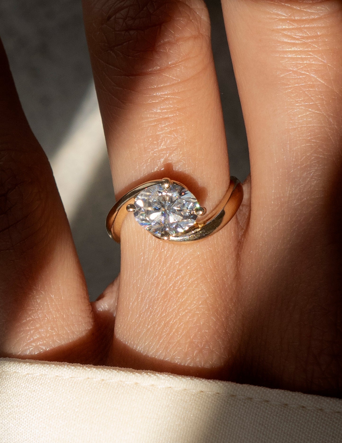 East West Solitaire Rapture-Oval Lab Grown Diamond Engagement Ring - Back view