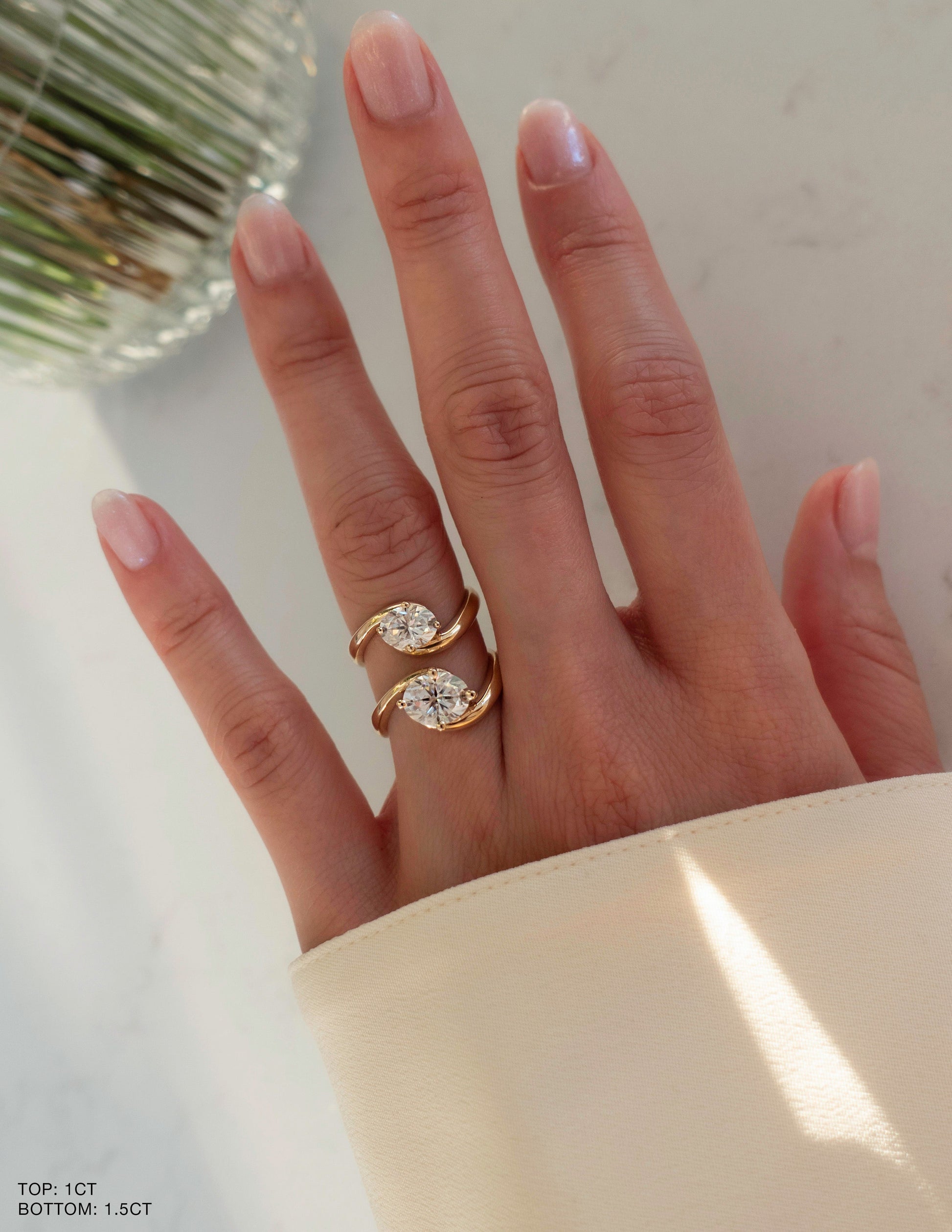 East West Solitaire Rapture-Oval Lab Grown Diamond Engagement Ring - Side view