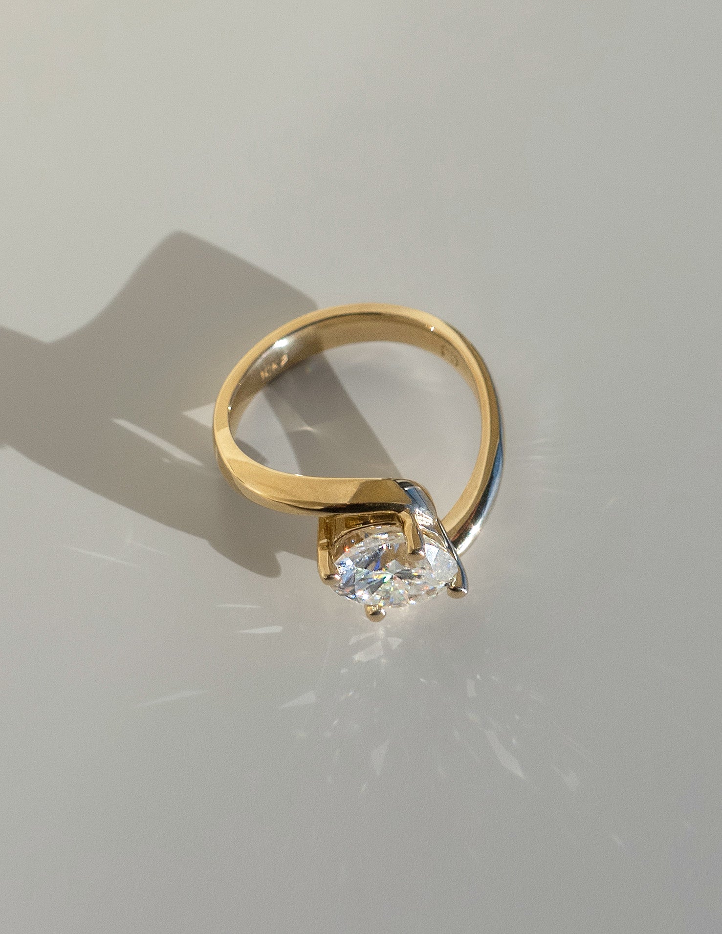 East West Solitaire Rapture-Oval Lab Grown Diamond Engagement Ring - Back view
