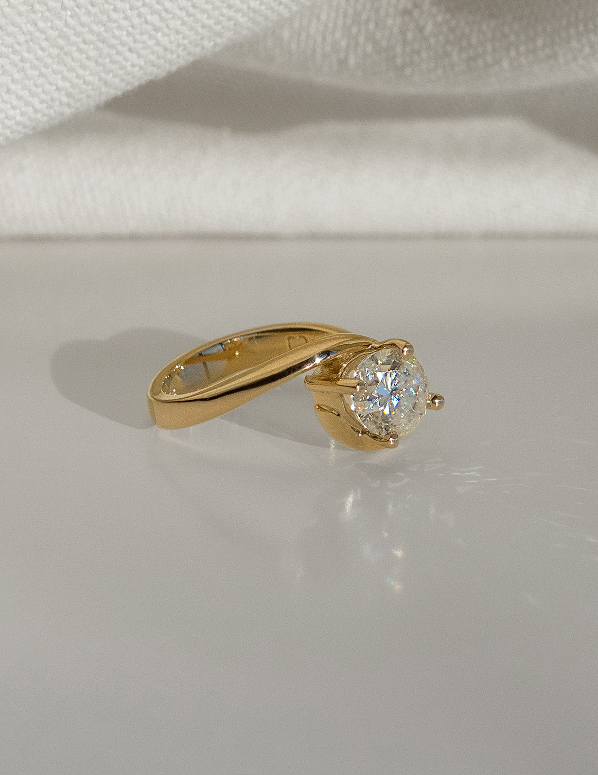 East West Solitaire Rapture-Oval Lab Grown Diamond Engagement Ring - Detail view