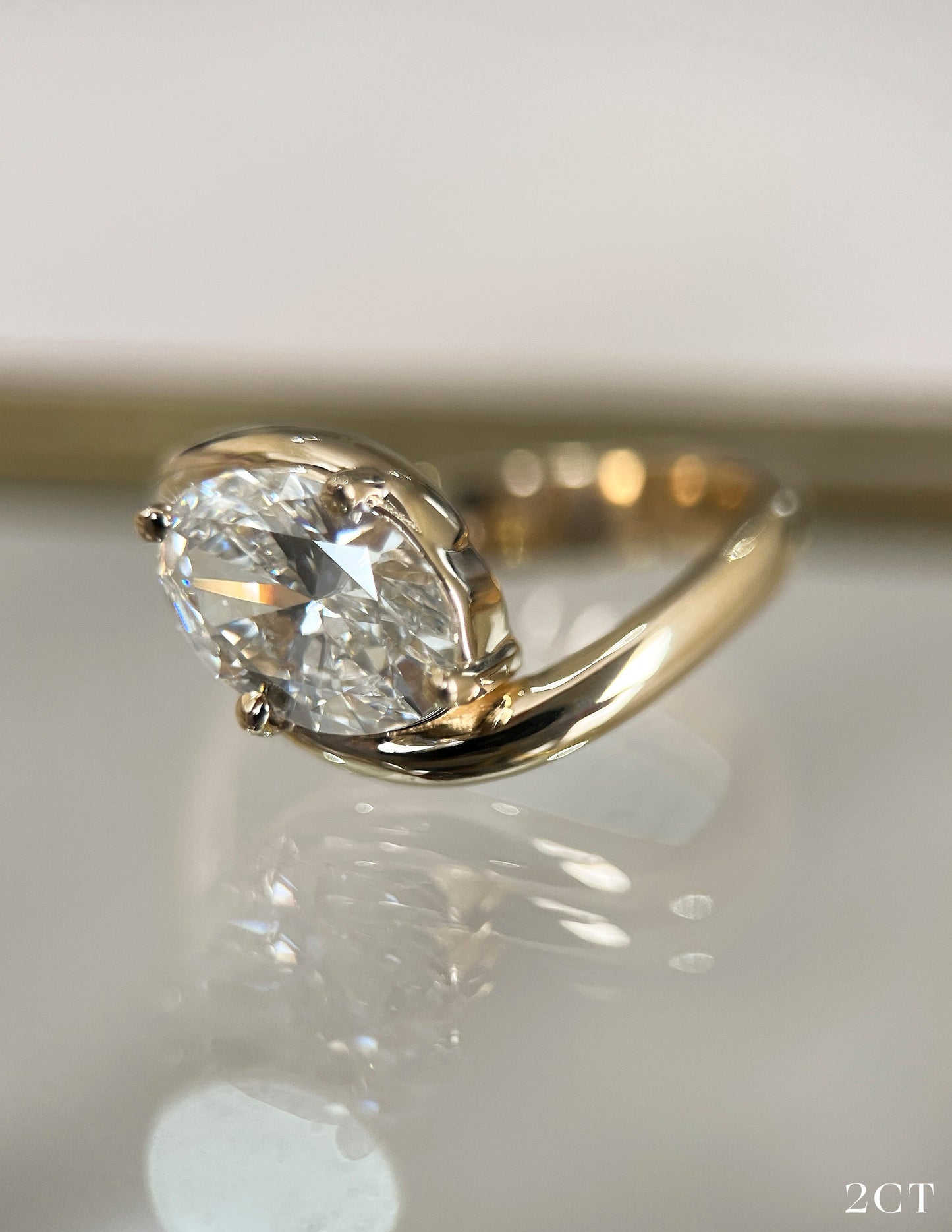 East West Solitaire Rapture-Oval Lab Grown Diamond Engagement Ring - Lifestyle