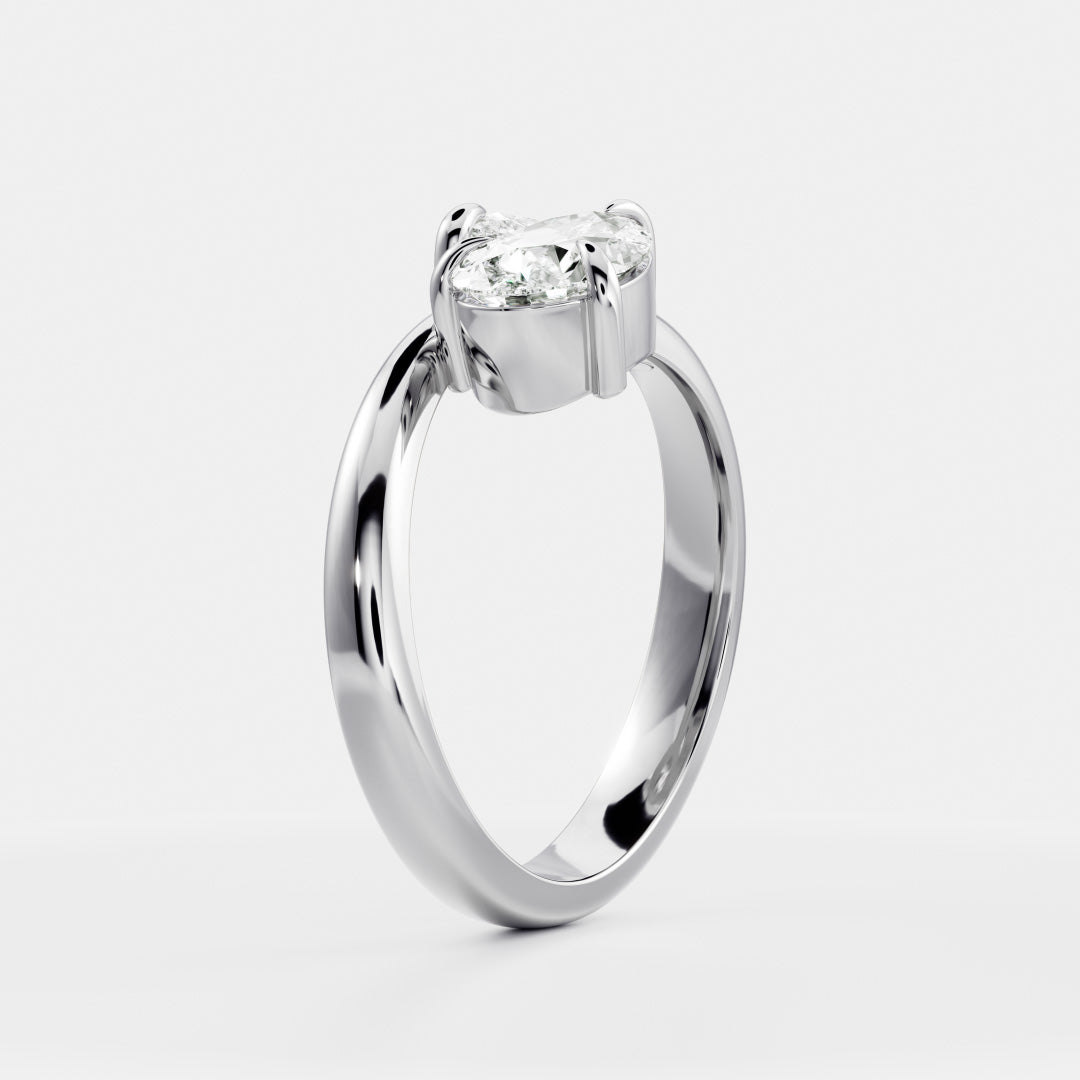 East West Toi Et Moi- 0.85 CT Pear & 0.85 CT Pear Moissanite Engagement RingEast West Toi Et Moi- 0.85 CT Pear & 0.85 CT Pear Moissanite Engagement Ring - Back view