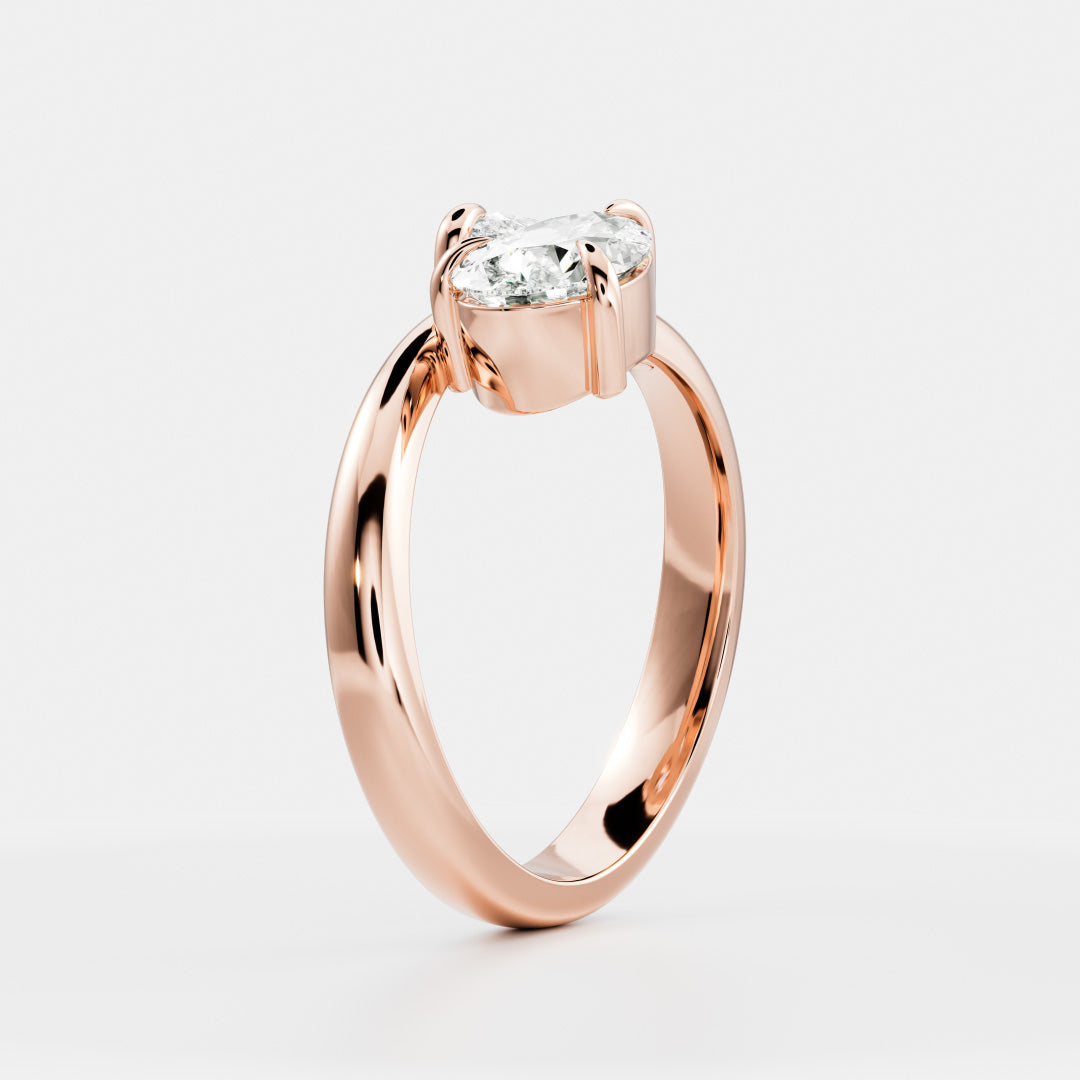 East West Toi Et Moi- 0.85 CT Pear & 0.85 CT Pear Moissanite Engagement RingEast West Toi Et Moi- 0.85 CT Pear & 0.85 CT Pear Moissanite Engagement Ring - On model