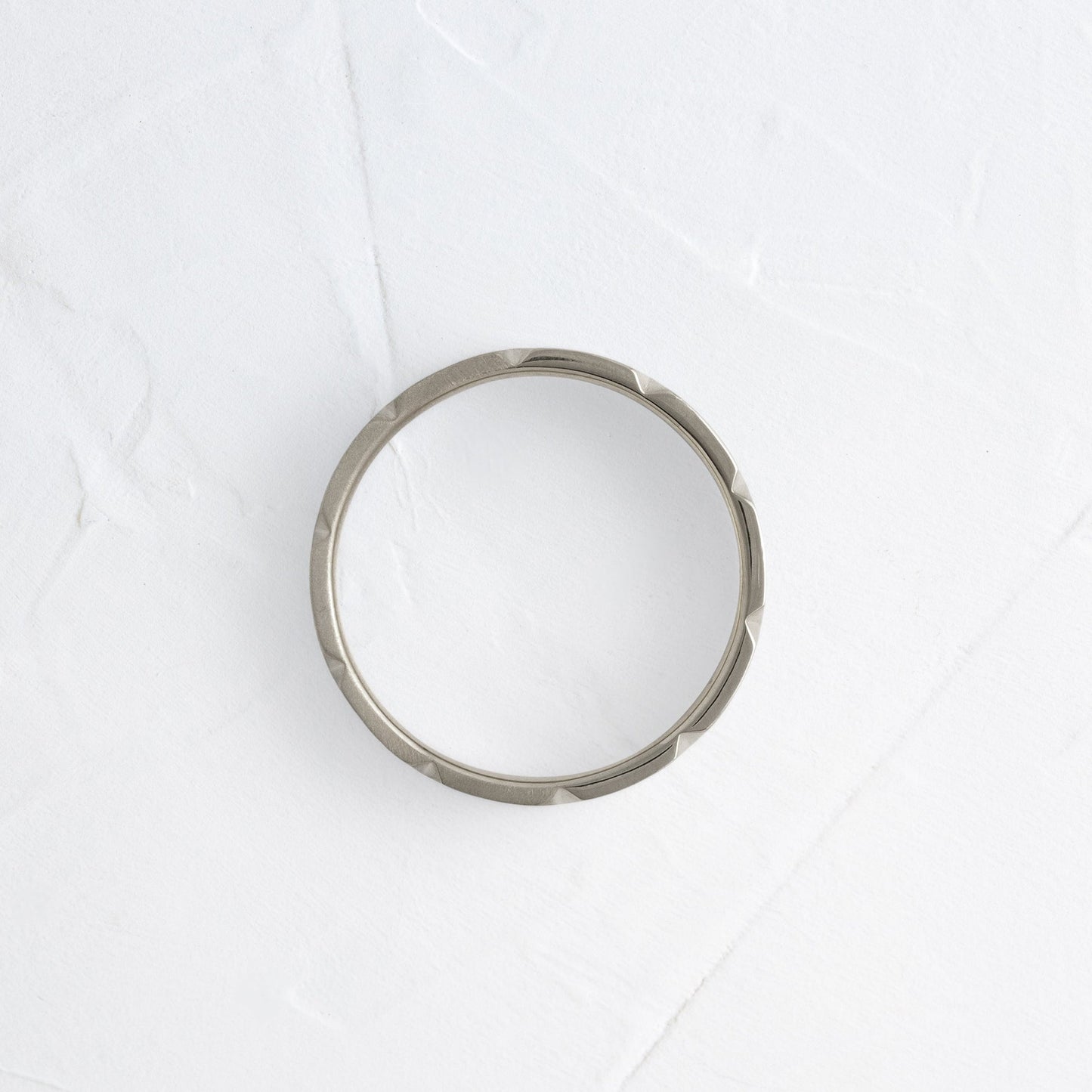 Faceted Edge- Men's Wedding BandFaceted Edge- Men's Wedding Band - On model