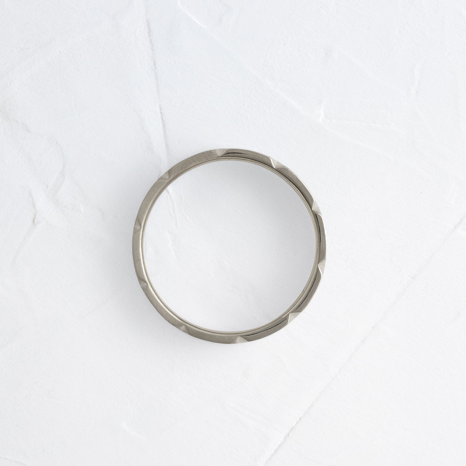 Faceted Edge- Men's Wedding BandFaceted Edge- Men's Wedding Band - On model