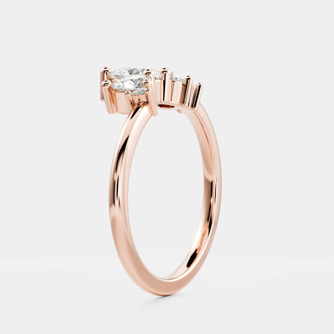Five Stone- 0.80 CT Pear Lab Grown Diamond Wedding BandFive Stone- 0.80 CT Pear Lab Grown Diamond Wedding Band - Lifestyle