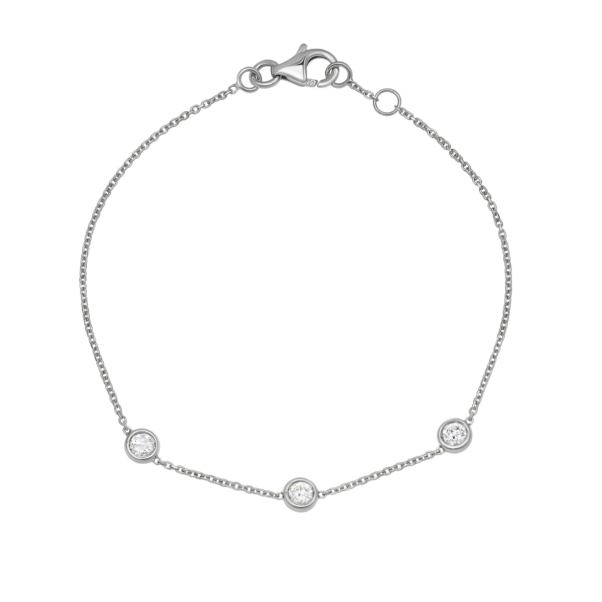 Floating Bezel-0.3 CT Round Lab Grown Diamond BraceletsFloating Bezel-0.3 CT Round Lab Grown Diamond Bracelets - Back view