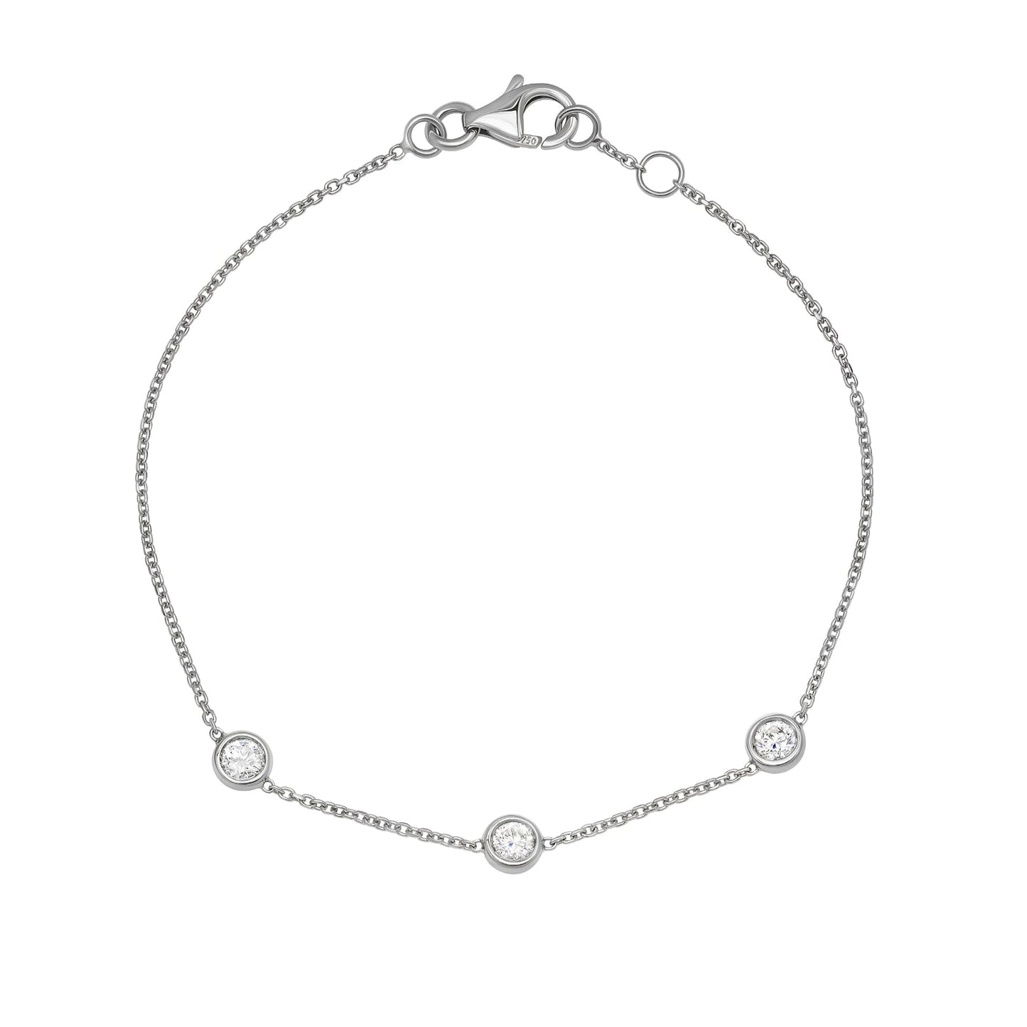 Floating Bezel-0.3 CT Round Lab Grown Diamond BraceletsFloating Bezel-0.3 CT Round Lab Grown Diamond Bracelets - Back view