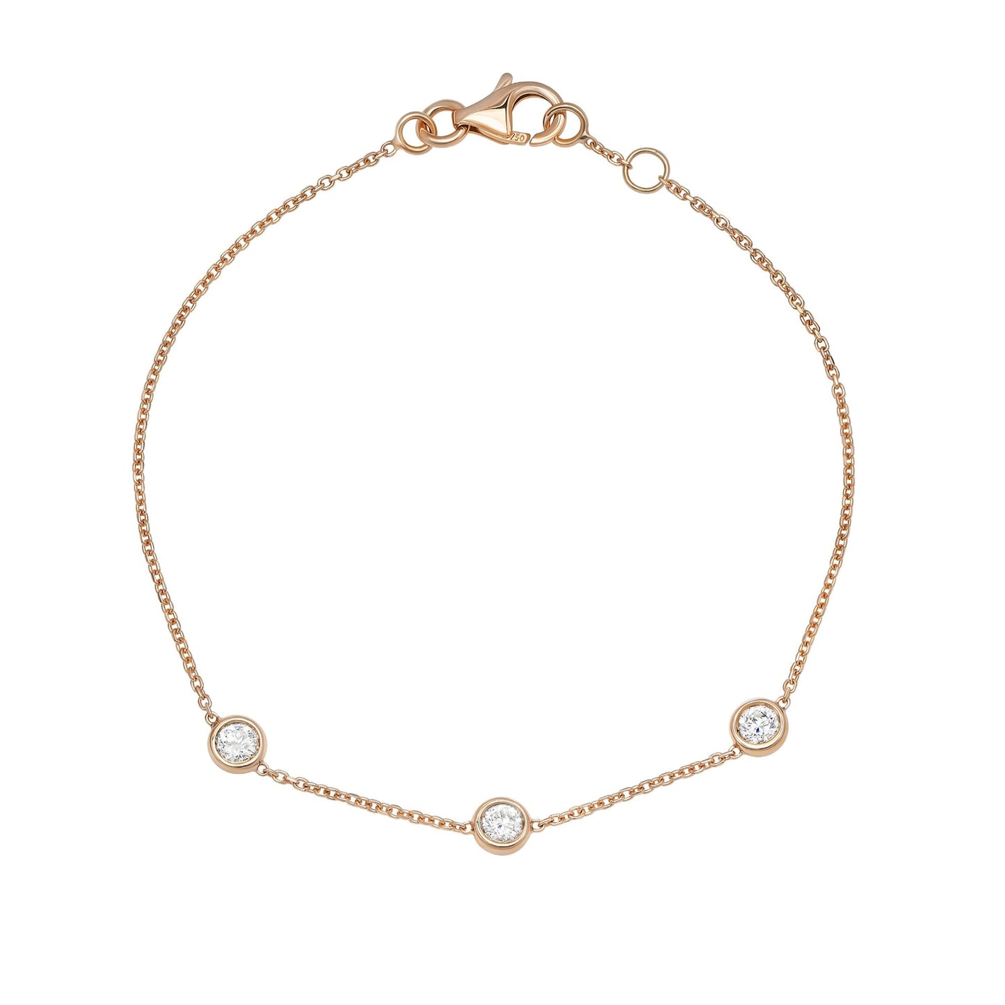 Floating Bezel-0.3 CT Round Lab Grown Diamond BraceletsFloating Bezel-0.3 CT Round Lab Grown Diamond Bracelets - Detail view