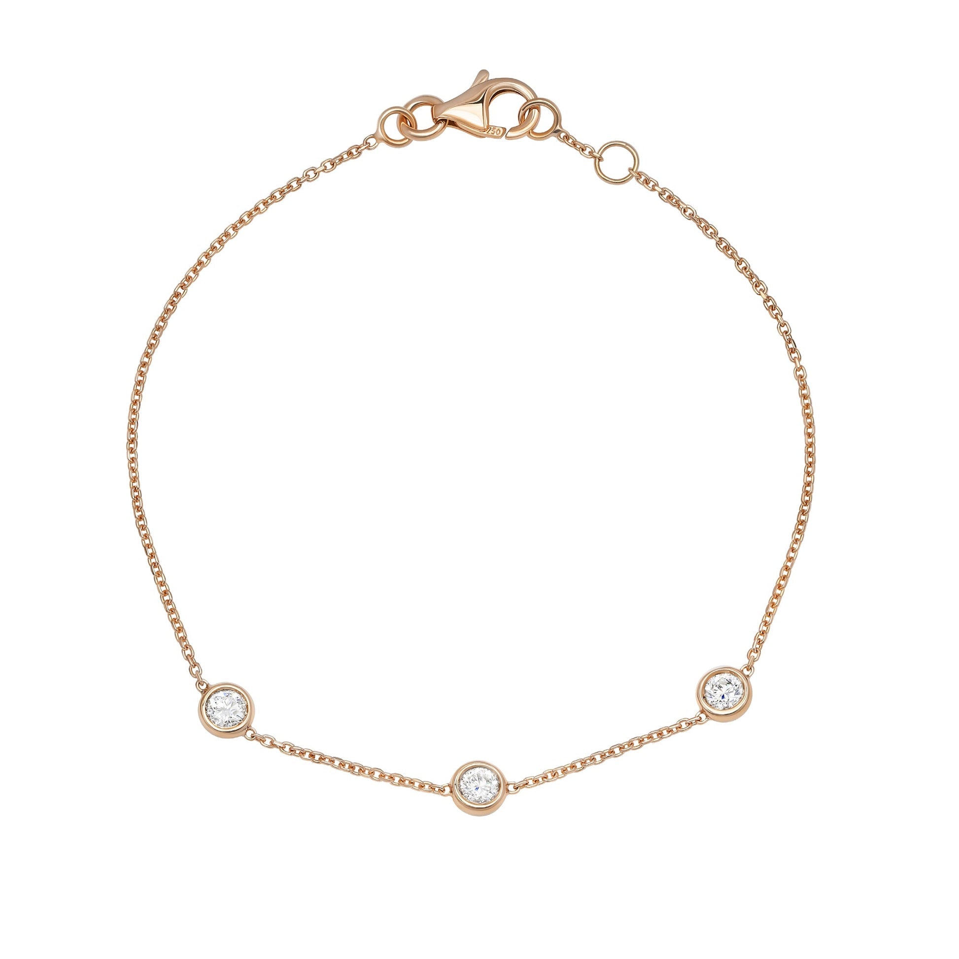 Floating Bezel-0.3 CT Round Lab Grown Diamond BraceletsFloating Bezel-0.3 CT Round Lab Grown Diamond Bracelets - Detail view