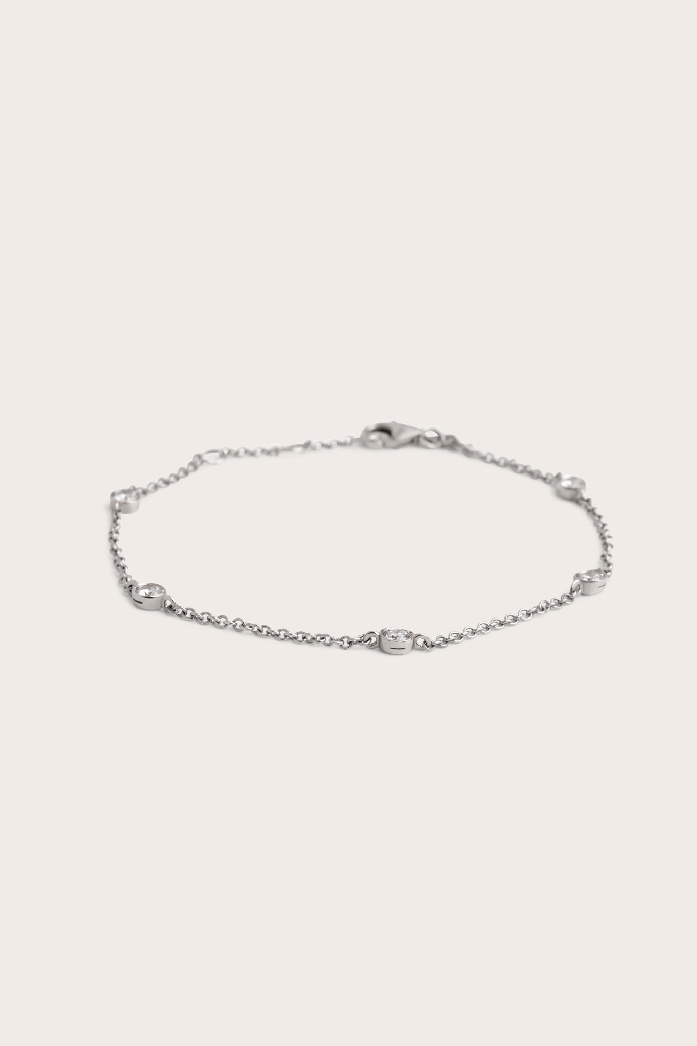 Floating Bezel-0.5 CT Round Lab Grown Diamond BraceletsFloating Bezel-0.5 CT Round Lab Grown Diamond Bracelets - On model