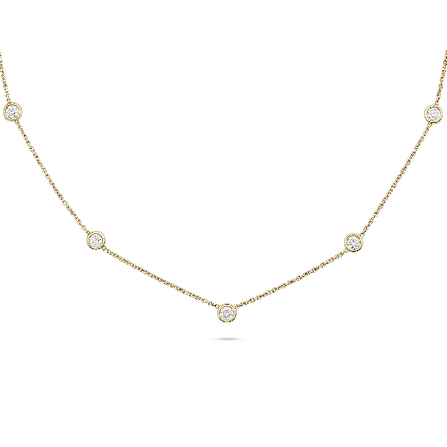 Floating Bezel- 0.5 CT Round Lab Grown Diamond NecklaceFloating Bezel- 0.5 CT Round Lab Grown Diamond Necklace - Front view