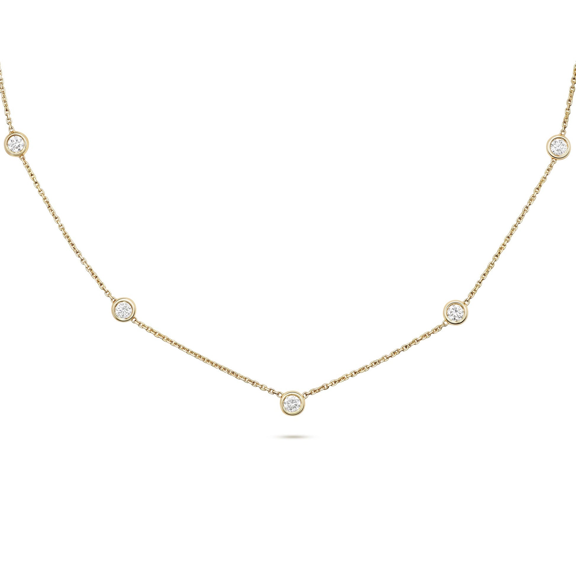 Floating Bezel- 0.5 CT Round Lab Grown Diamond NecklaceFloating Bezel- 0.5 CT Round Lab Grown Diamond Necklace - Front view