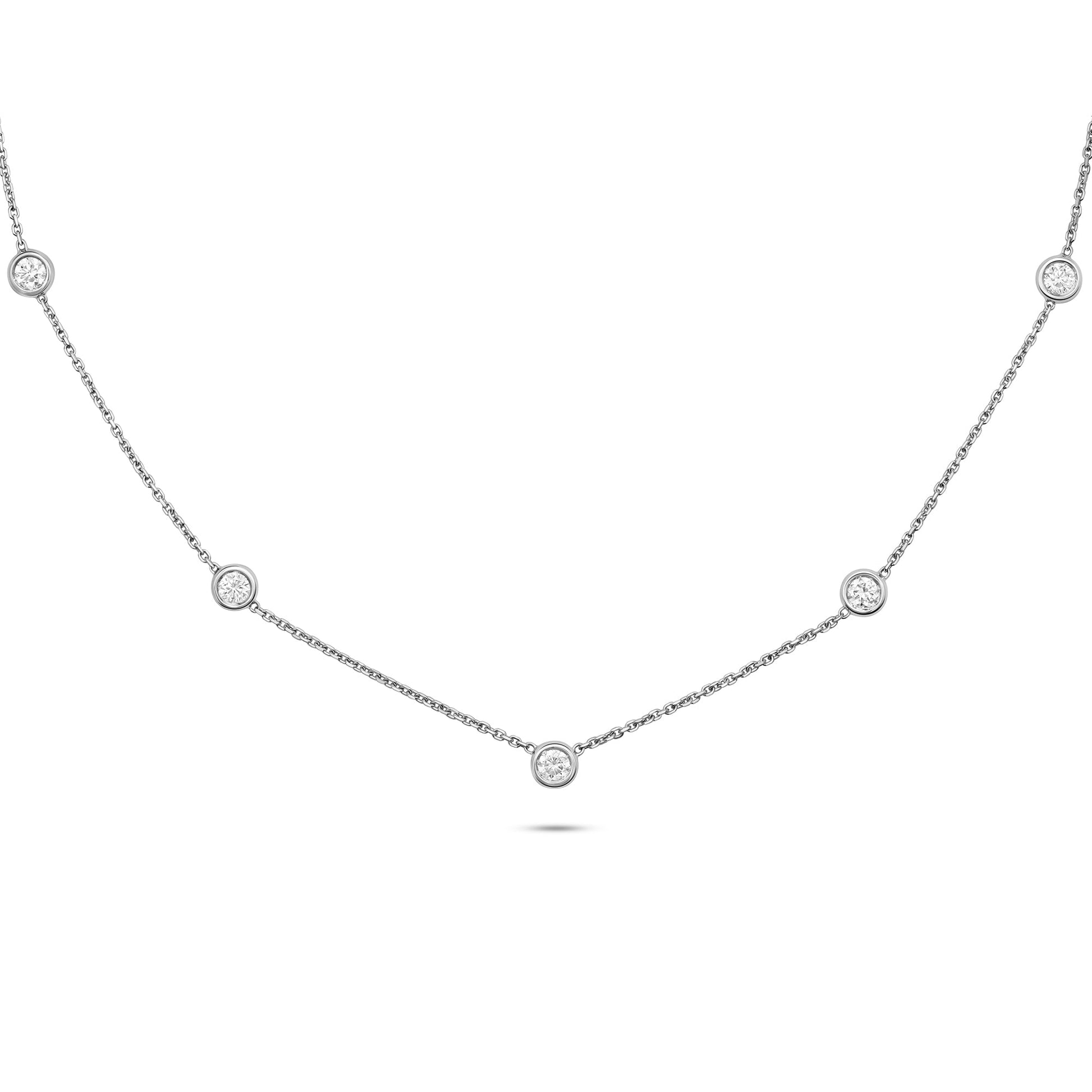 Floating Bezel- 0.5 CT Round Lab Grown Diamond NecklaceFloating Bezel- 0.5 CT Round Lab Grown Diamond Necklace - Back view
