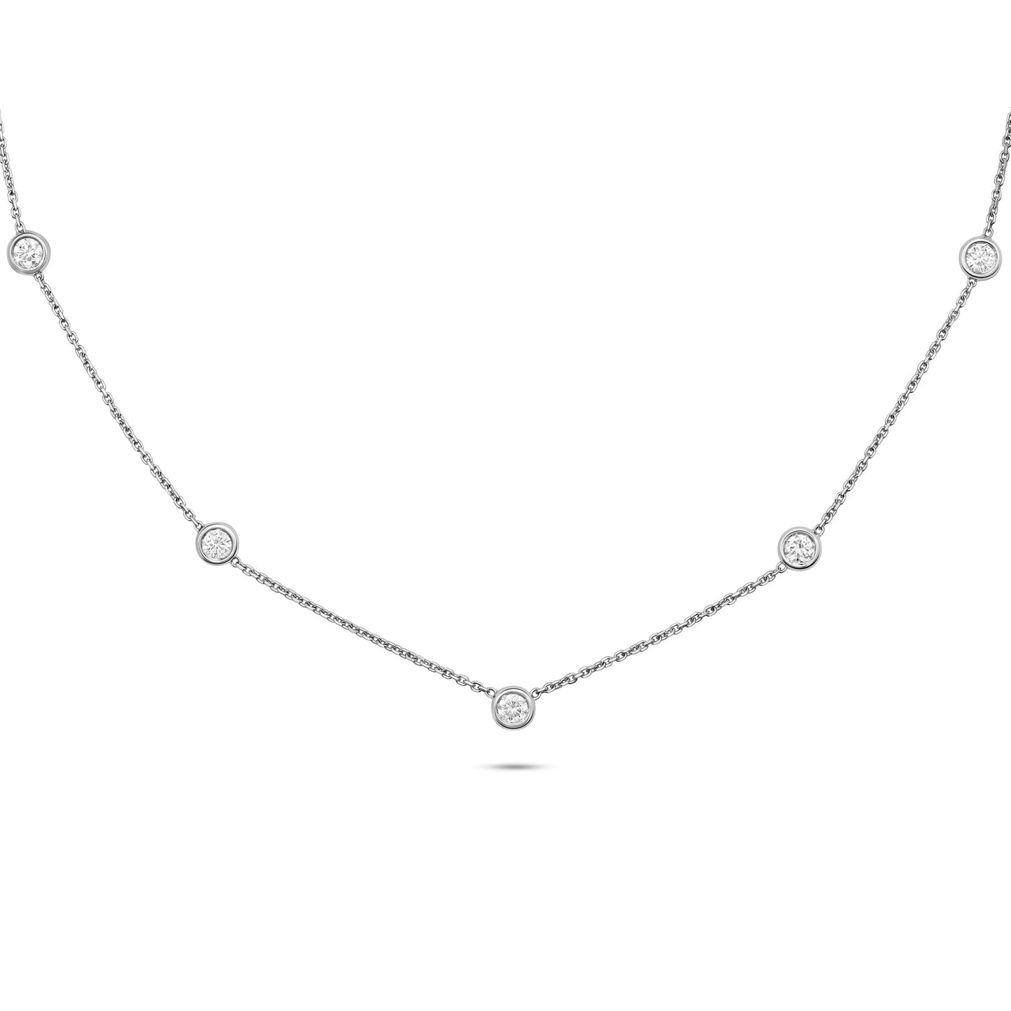 Floating Bezel- 0.5 CT Round Lab Grown Diamond NecklaceFloating Bezel- 0.5 CT Round Lab Grown Diamond Necklace - Back view