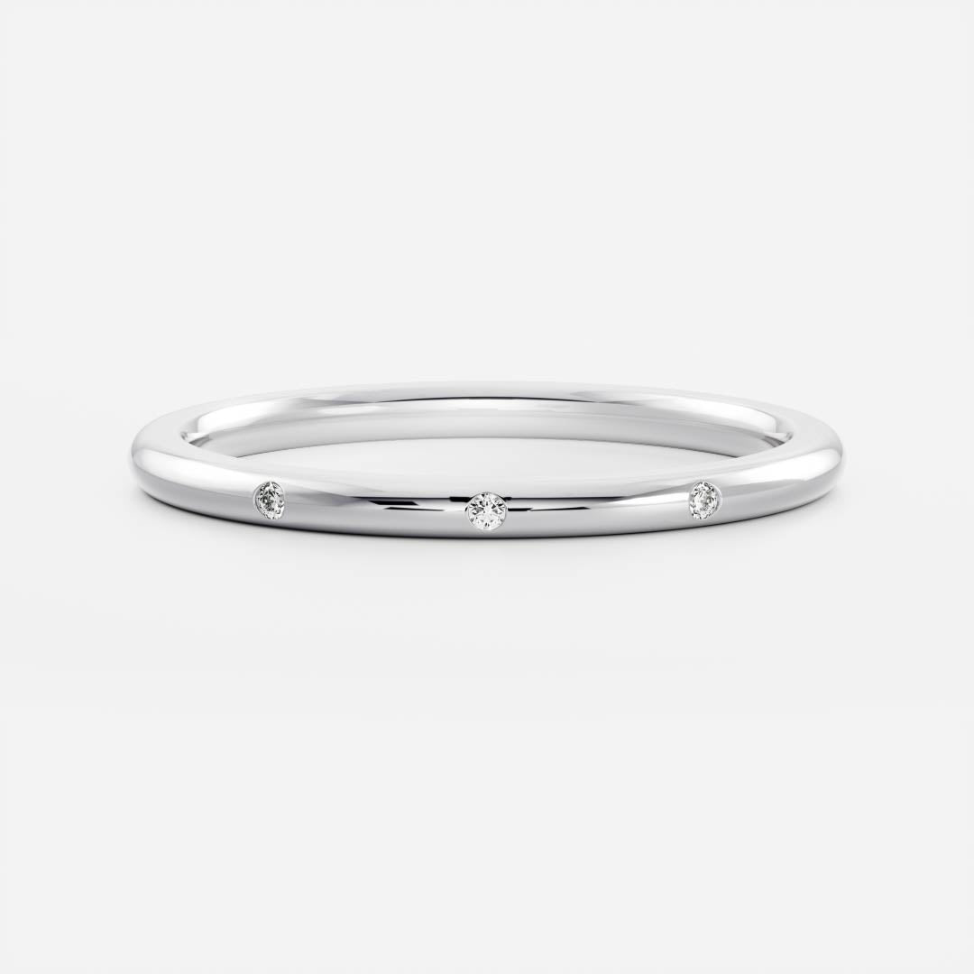 Flush Setting- 0.06 CT Round Lab Grown Diamond Wedding BandFlush Setting- 0.06 CT Round Lab Grown Diamond Wedding Band - Back view