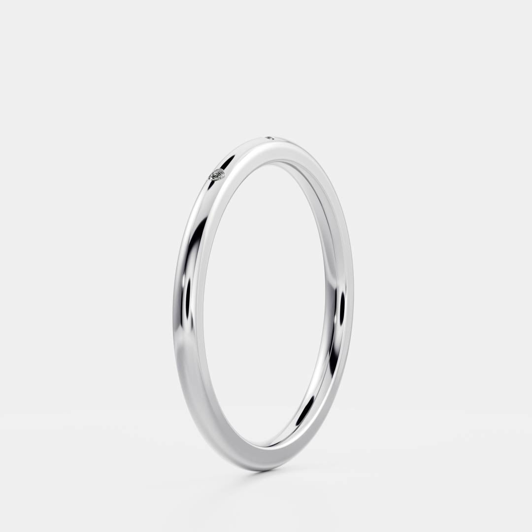 Flush Setting- 0.06 CT Round Lab Grown Diamond Wedding BandFlush Setting- 0.06 CT Round Lab Grown Diamond Wedding Band - Detail view