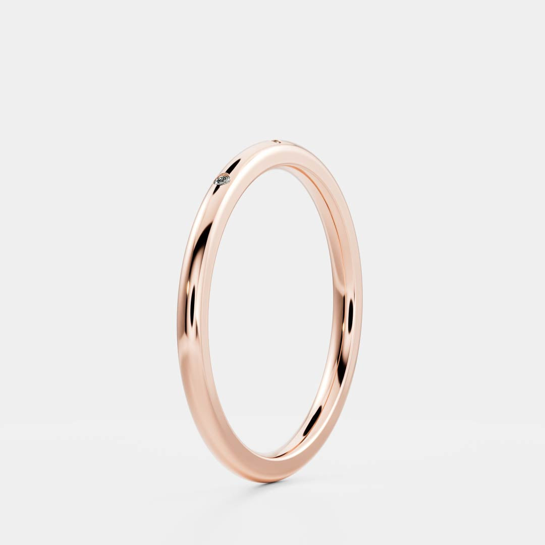 Flush Setting- 0.06 CT Round Lab Grown Diamond Wedding BandFlush Setting- 0.06 CT Round Lab Grown Diamond Wedding Band - Lifestyle