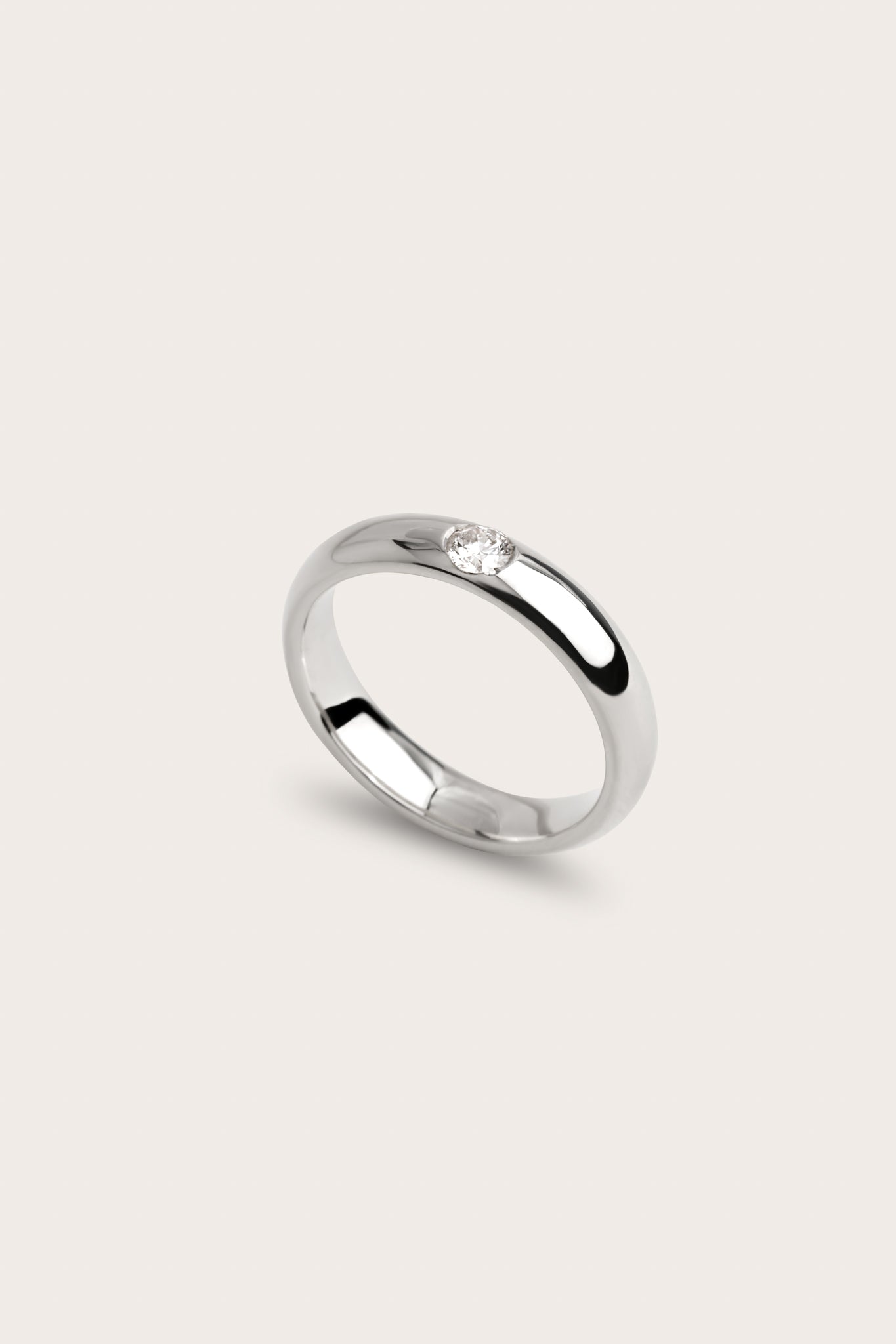 Flush Setting- 0.10 CT Round Lab Grown Diamond Wedding BandFlush Setting- 0.10 CT Round Lab Grown Diamond Wedding Band - On model