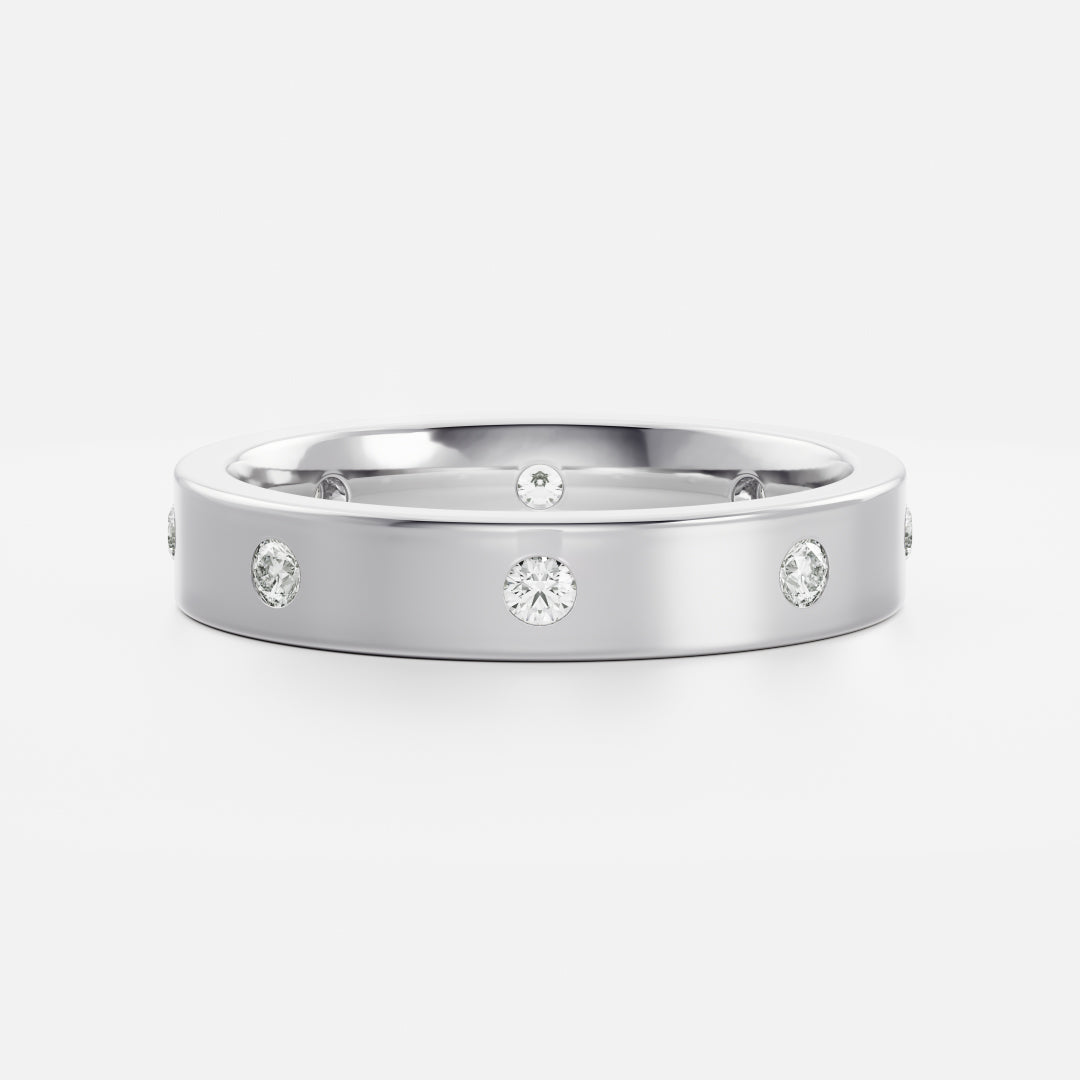 Flush Setting- 0.30 CT Round Lab Grown Diamond Wedding BandFlush Setting- 0.30 CT Round Lab Grown Diamond Wedding Band - Back view
